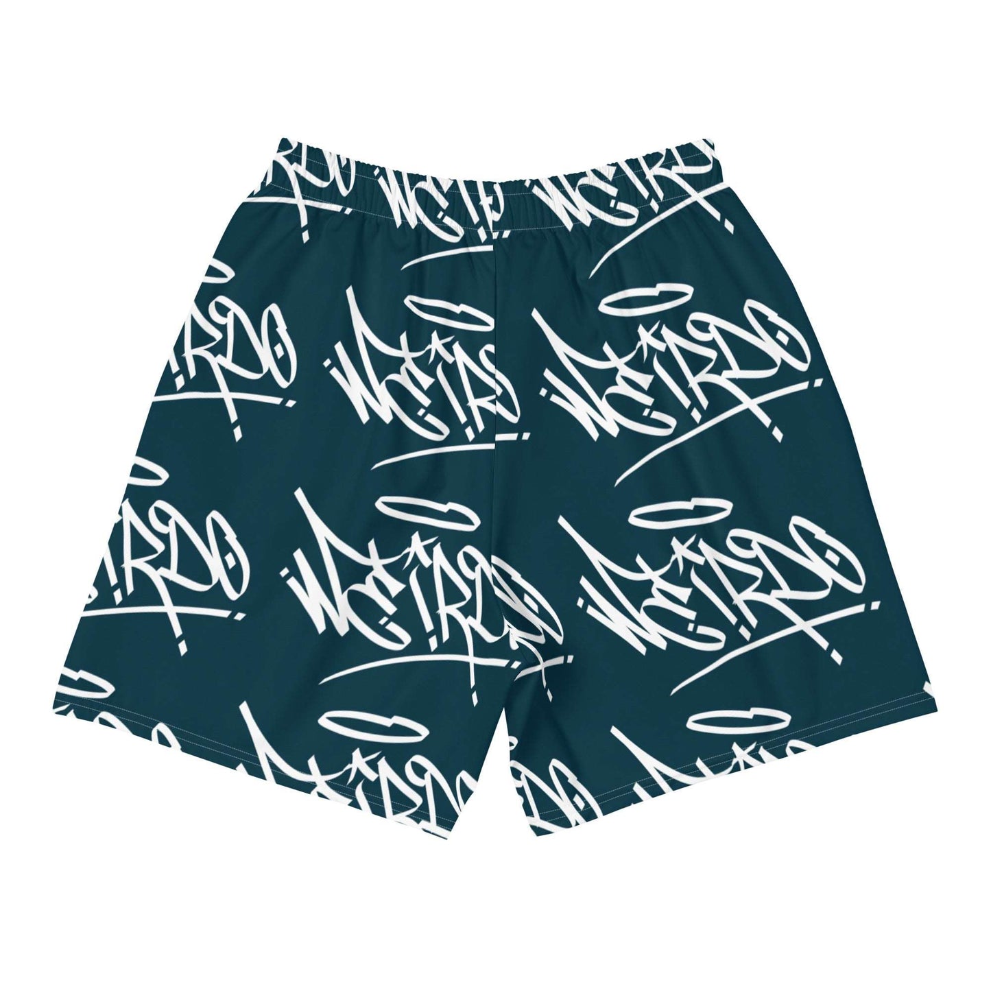 back of weirdo tag shorts navy by B.Different Clothing independent streetwear inspired by street art graffiti