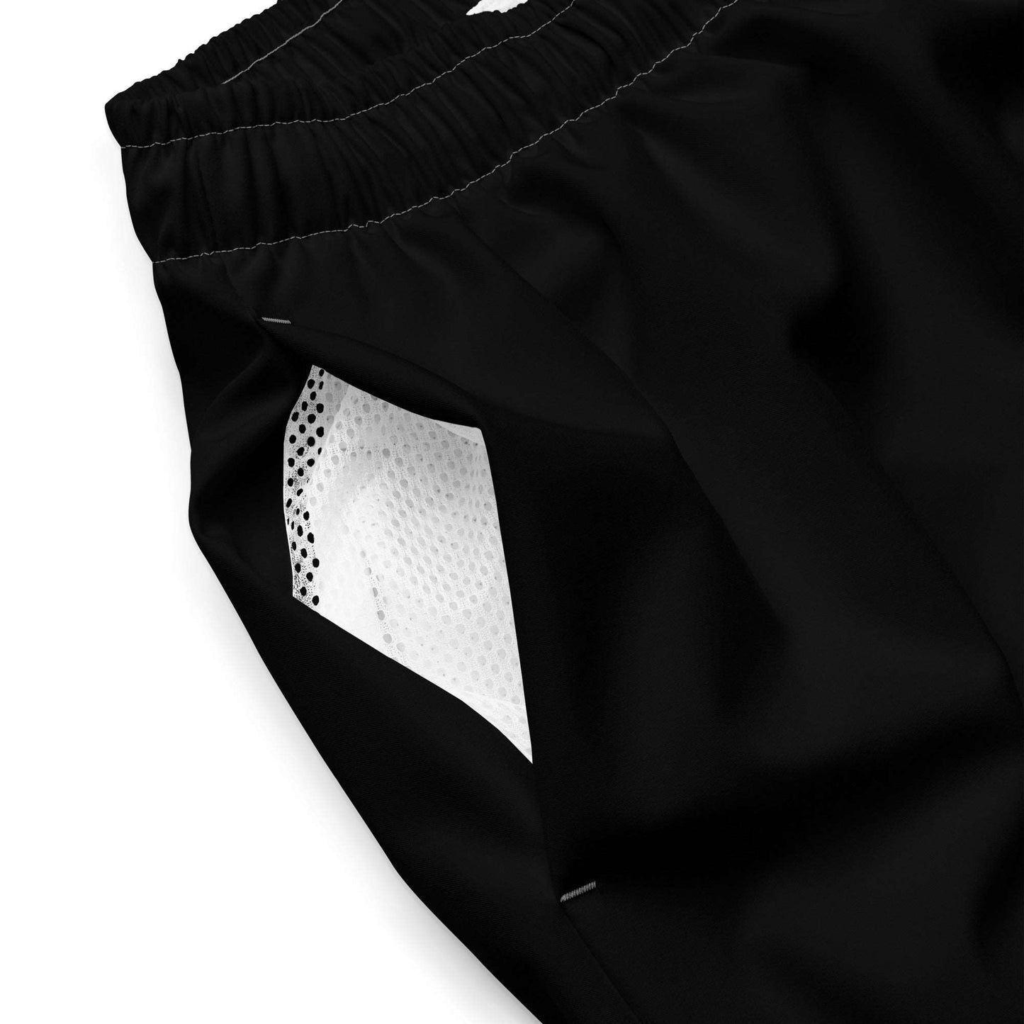 pocket of weirdo tag swim shorts black by B.Different Clothing independent streetwear inspired by street art graffiti