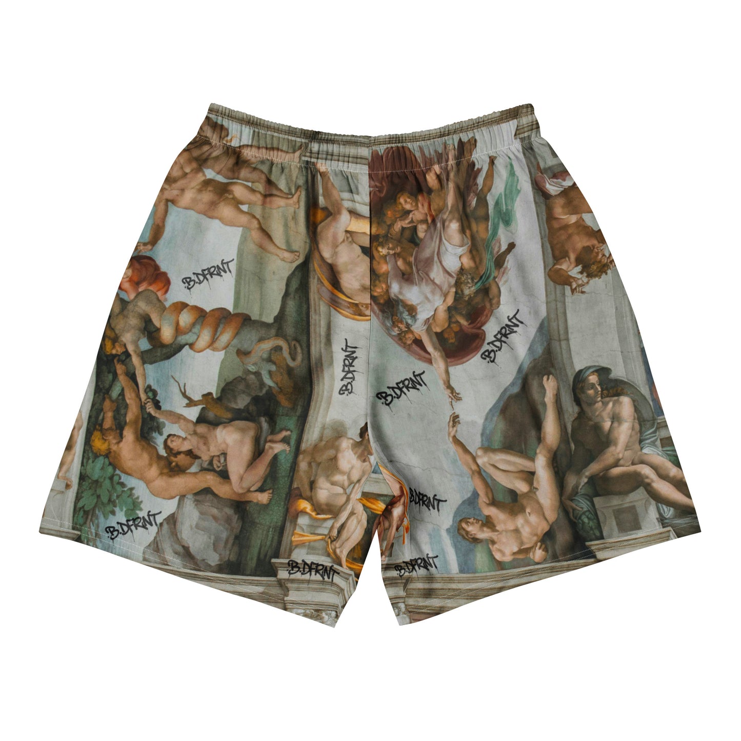 Sistine Chapel-Graffiti Shorts from B.Different Clothing, back view, graffiti-inspired streetwear