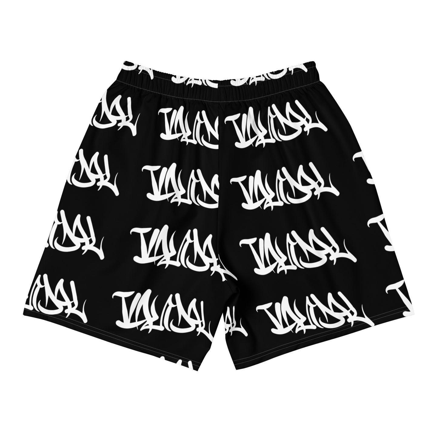 Black-Vandal Graffiti Tag Shorts from B.Different Clothing, back view, graffiti-inspired streetwear