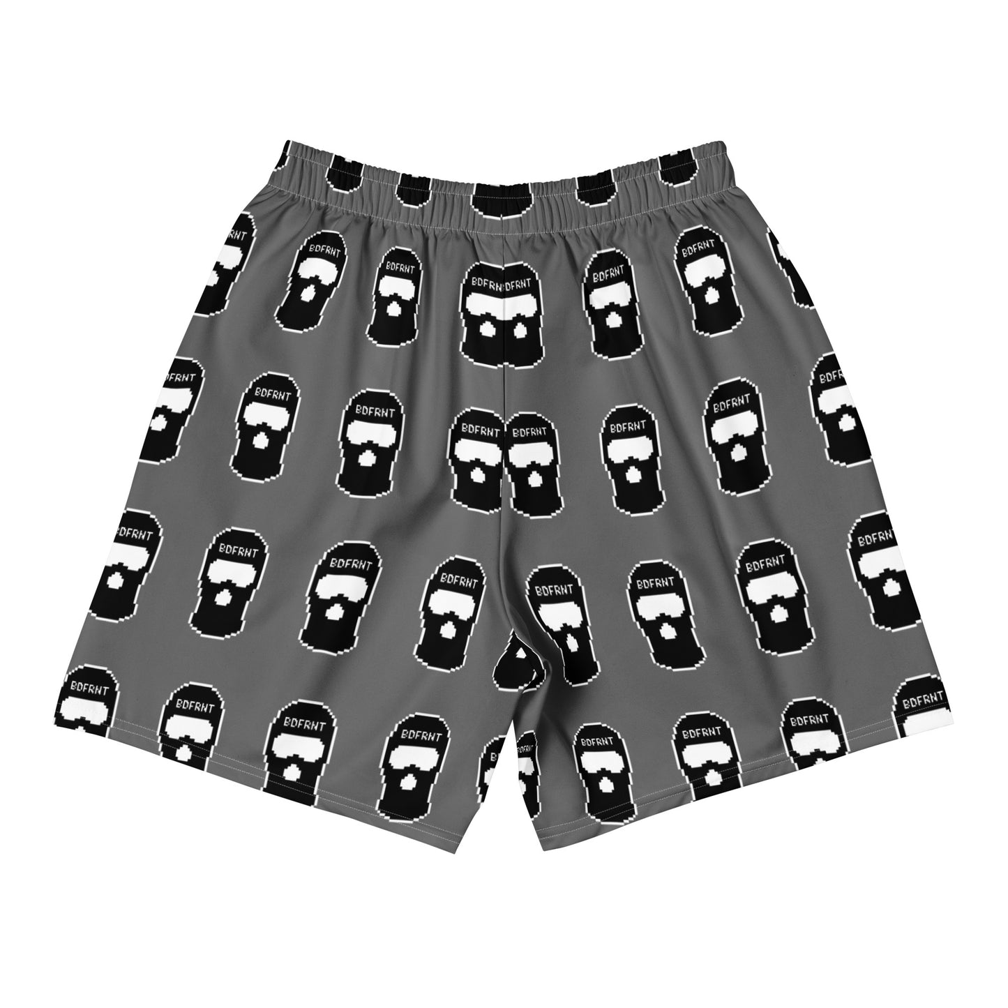 Gray-Pixel Balaclava Graffiti Shorts from B.Different Clothing, back view, graffiti-inspired streetwear