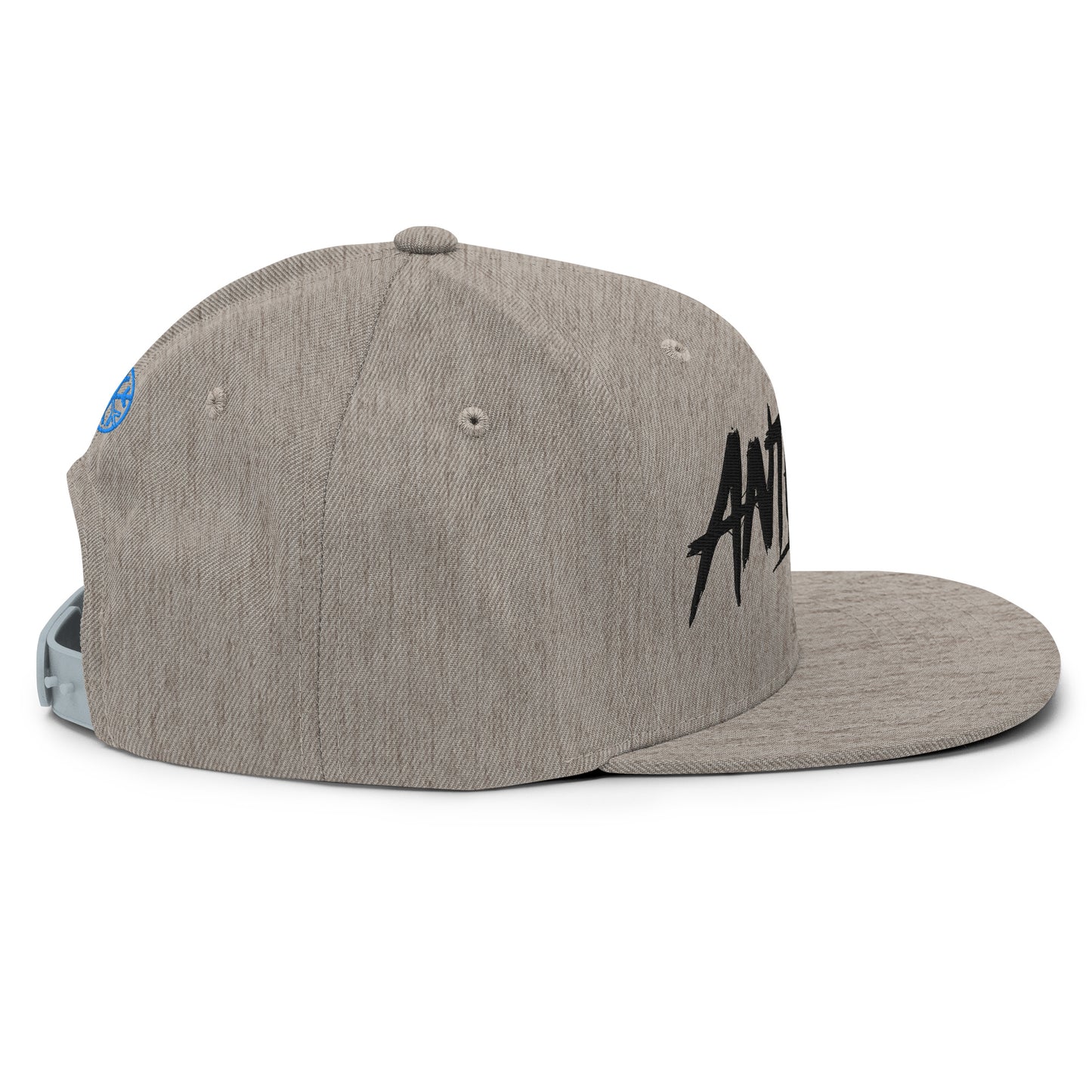 Gray-Antihero Graffiti Tag Snapback Hat from B.Different Clothing, right view, graffiti-inspired streetwear