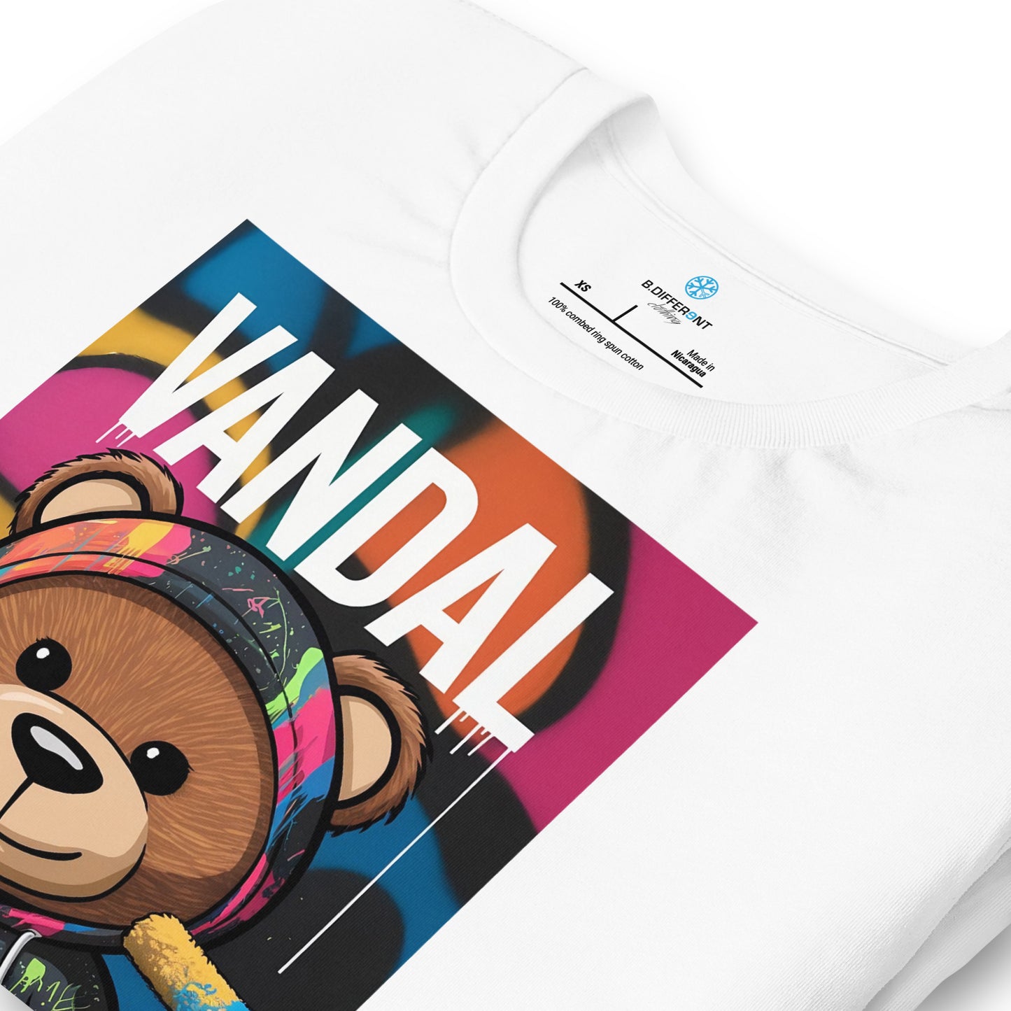 white-graffiti-vandal-teddy-bear-tee-detail-by-b.different-clothing-graffiti-inspired-independent-streetwear-brand