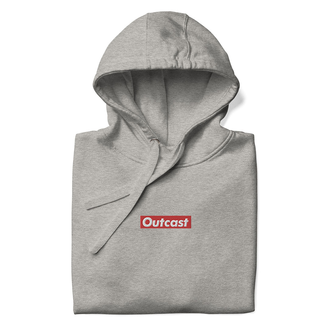 folded Outcast box hoodie b.different clothing street art graffiti inspired independent streetwear
