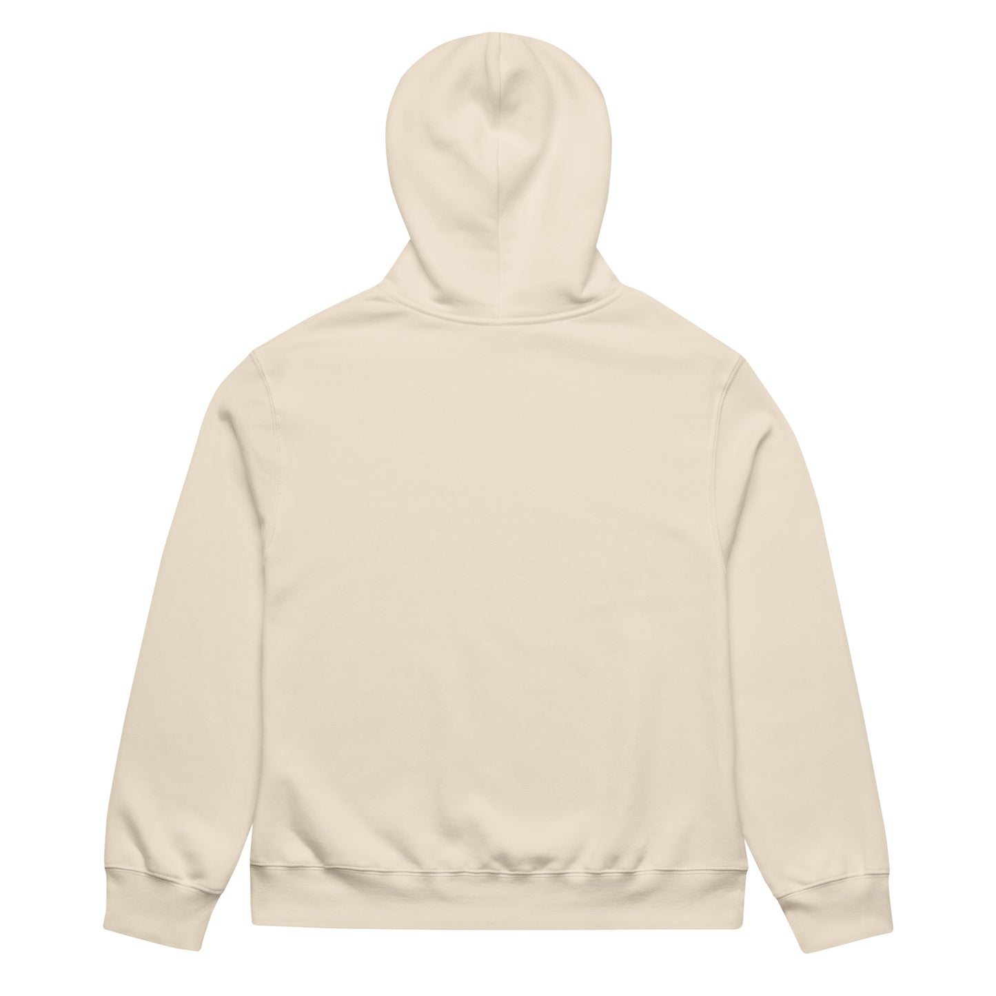 Beige-Misfit Tag Hoodie by Graffiti Dad from B.Different Clothing, back view, graffiti-inspired streetwear, oversized heavyweight