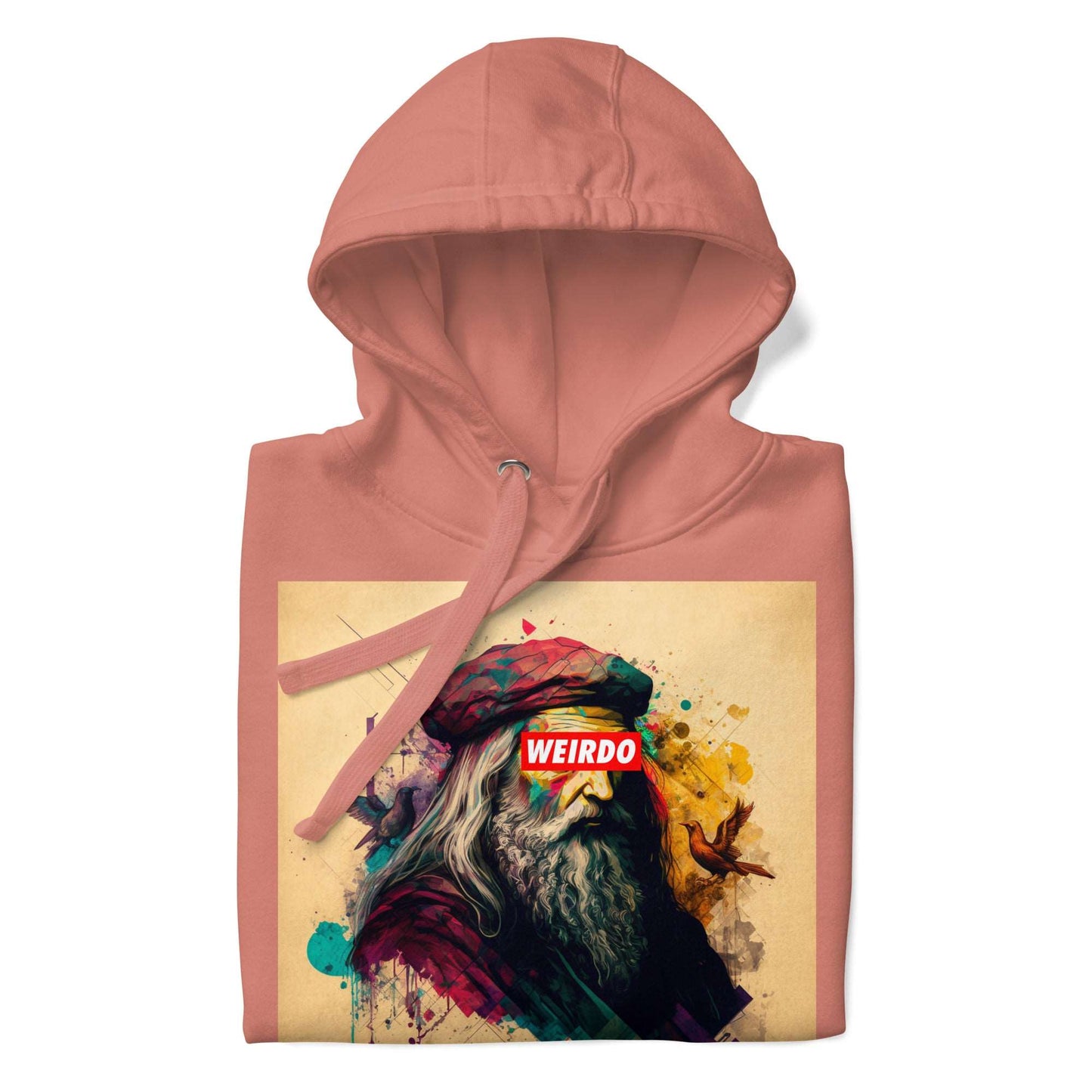 folded hoodie Leonardo pink by B.Different Clothing independent streetwear brand inspired by street art graffiti