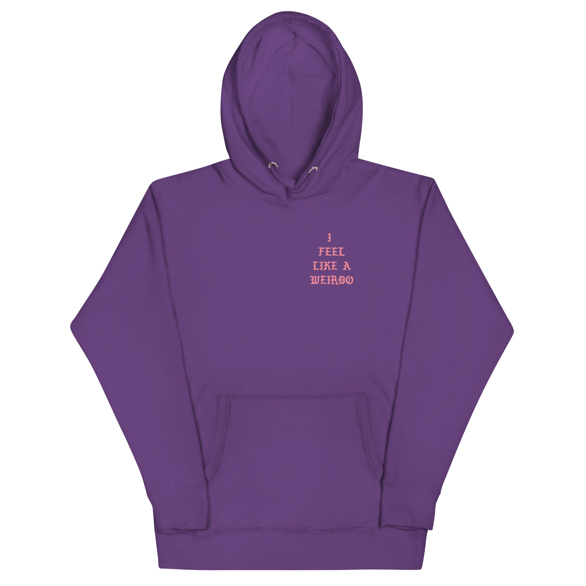 front of I feel like a weirdo hoodie purple B.Different Clothing graffiti street art inspired streetwear brand