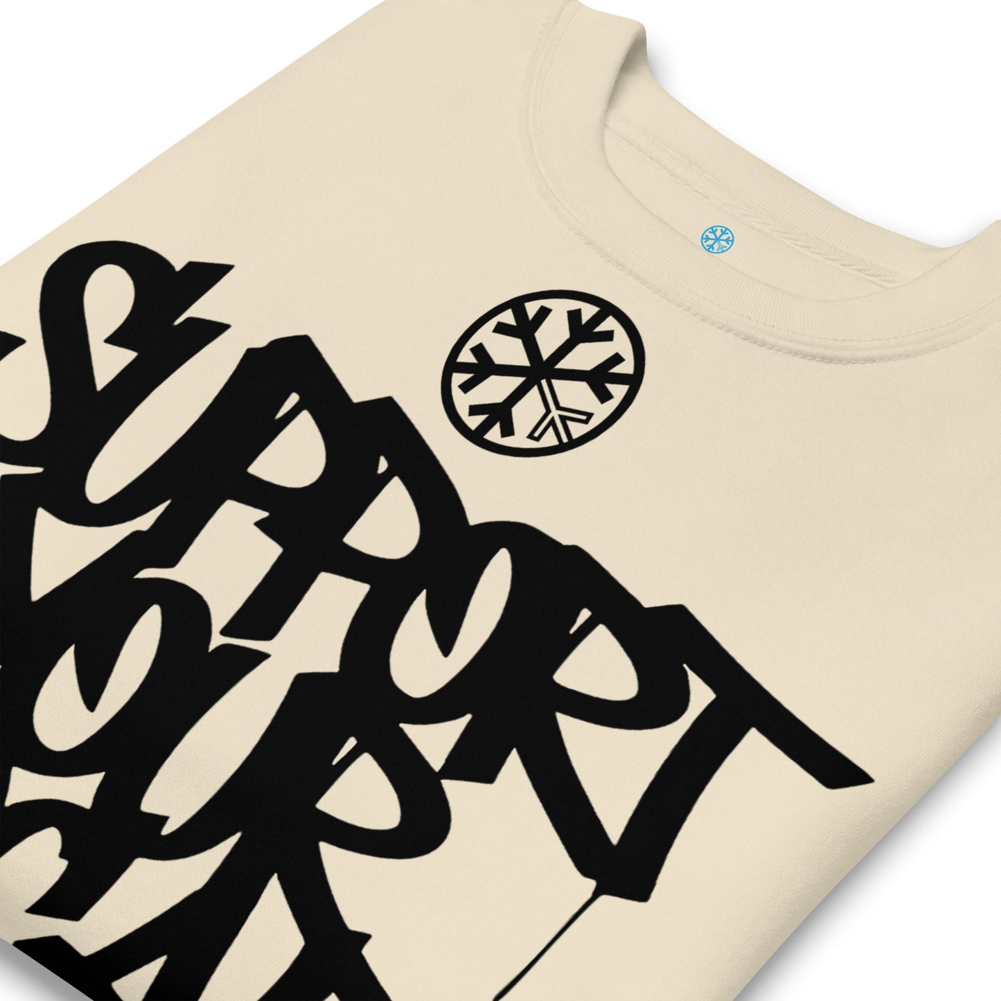 Beige-Support Your Local Graffiti Artists Sweatshirt from B.Different Clothing, detail, graffiti-inspired streetwear