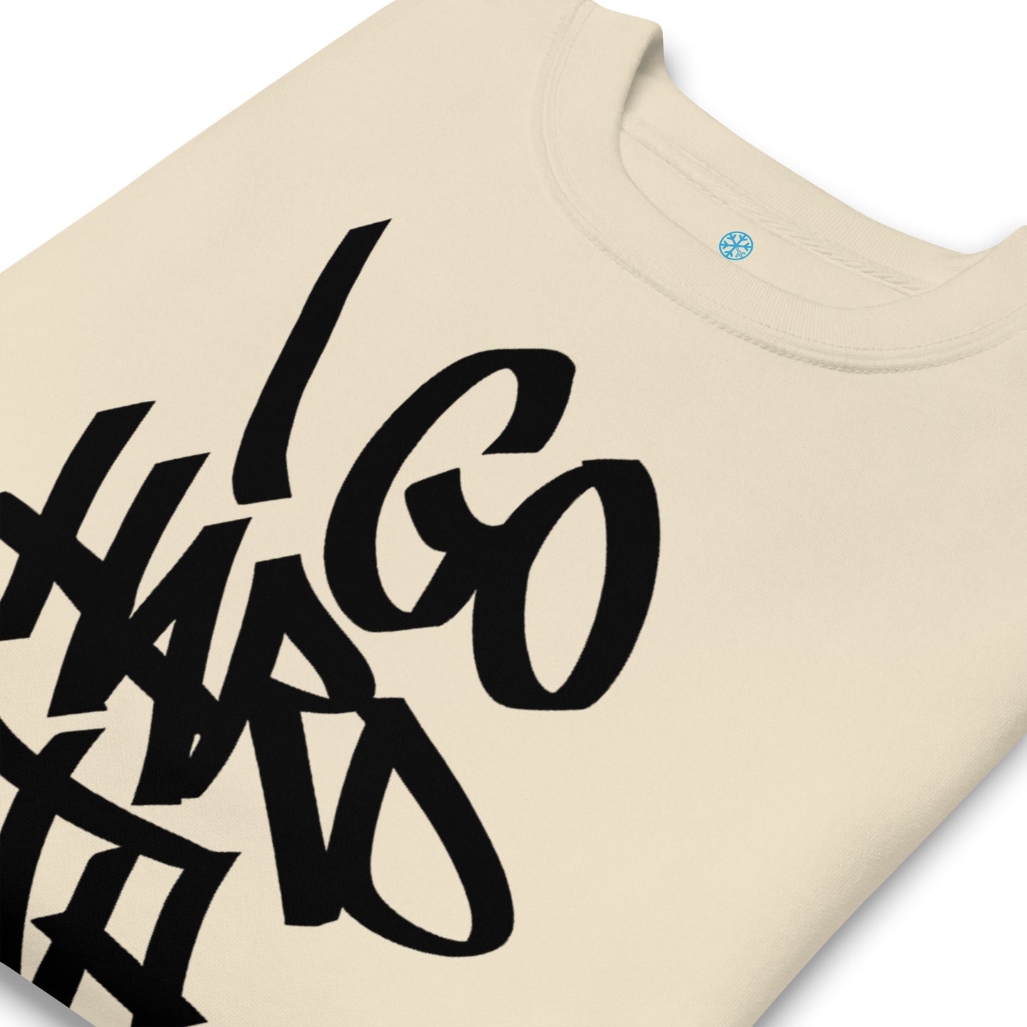 Beige-I Go Hard With My Paint Graffiti Sweatshirt from B.Different Clothing, detail, graffiti-inspired streetwear