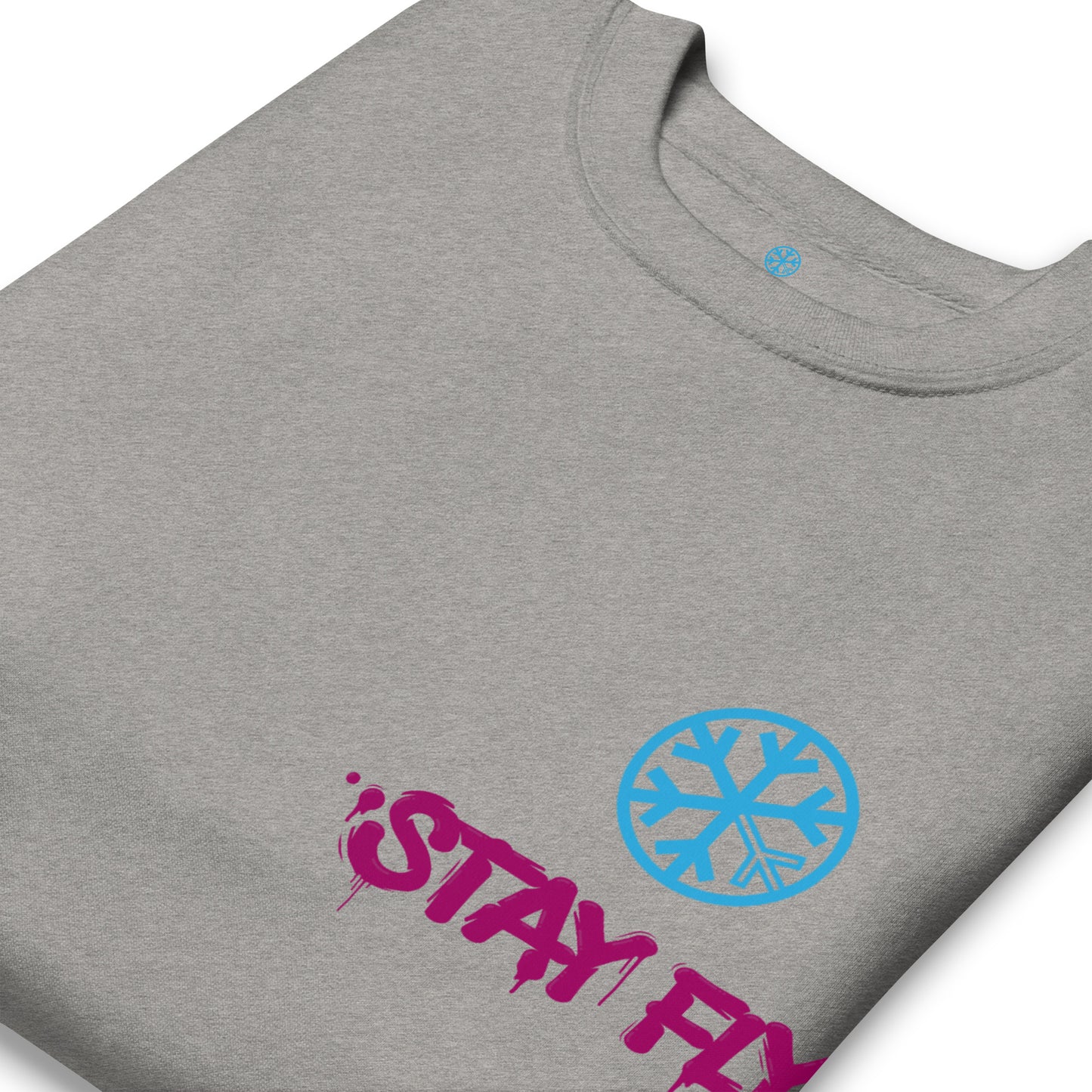 Gray-Stay Fly Graffiti Character Sweatshirt from B.Different Clothing, detail, graffiti-inspired streetwear