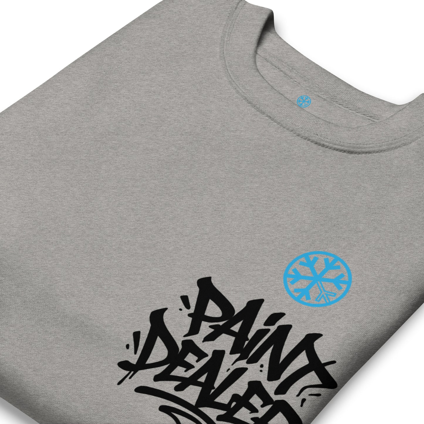 Gray-Paint Dealer Graffiti Character Sweatshirt from B.Different Clothing, detail, graffiti-inspired streetwear