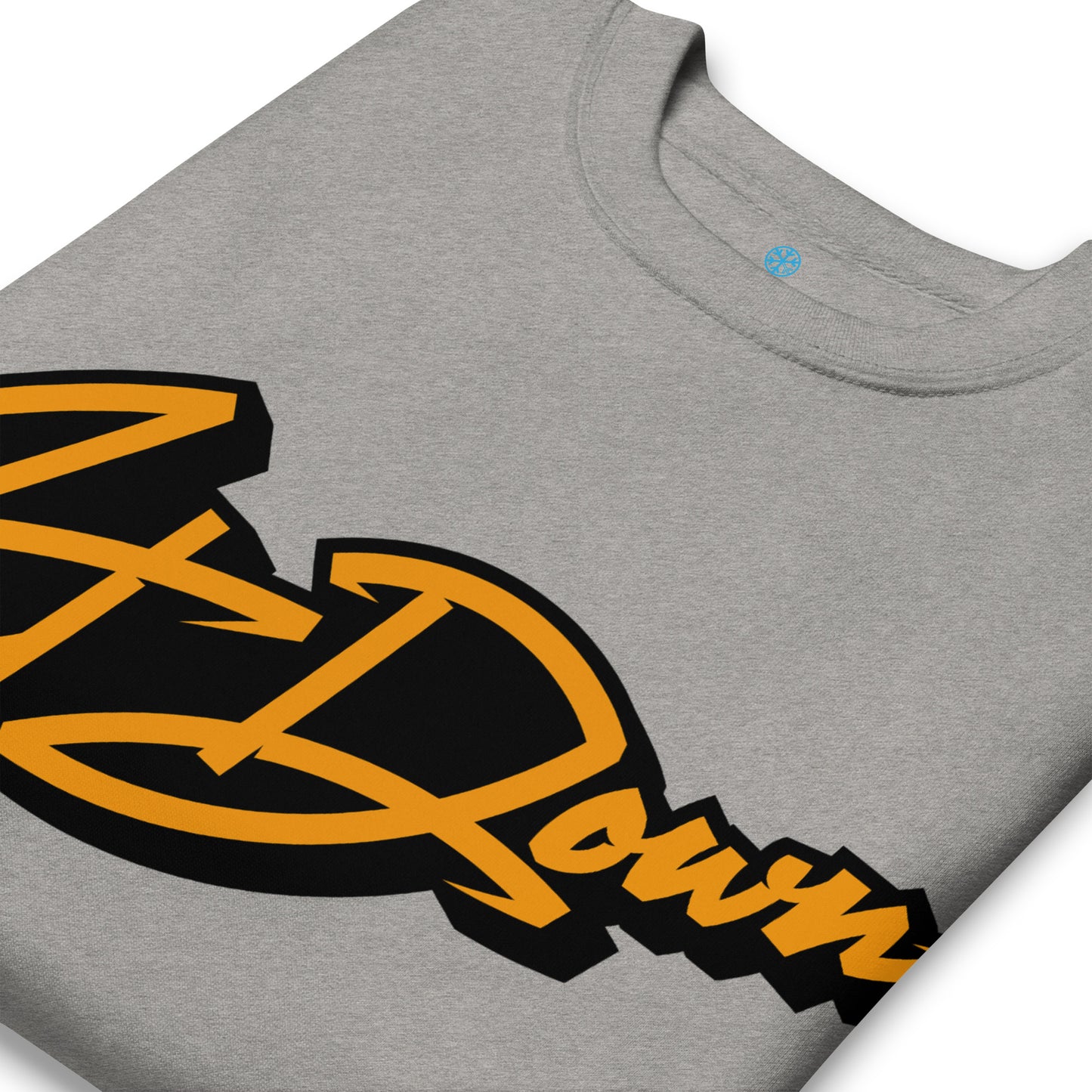 Gray-Get Down Graffiti Tag Sweatshirt from B.Different Clothing, detail, graffiti-inspired streetwear