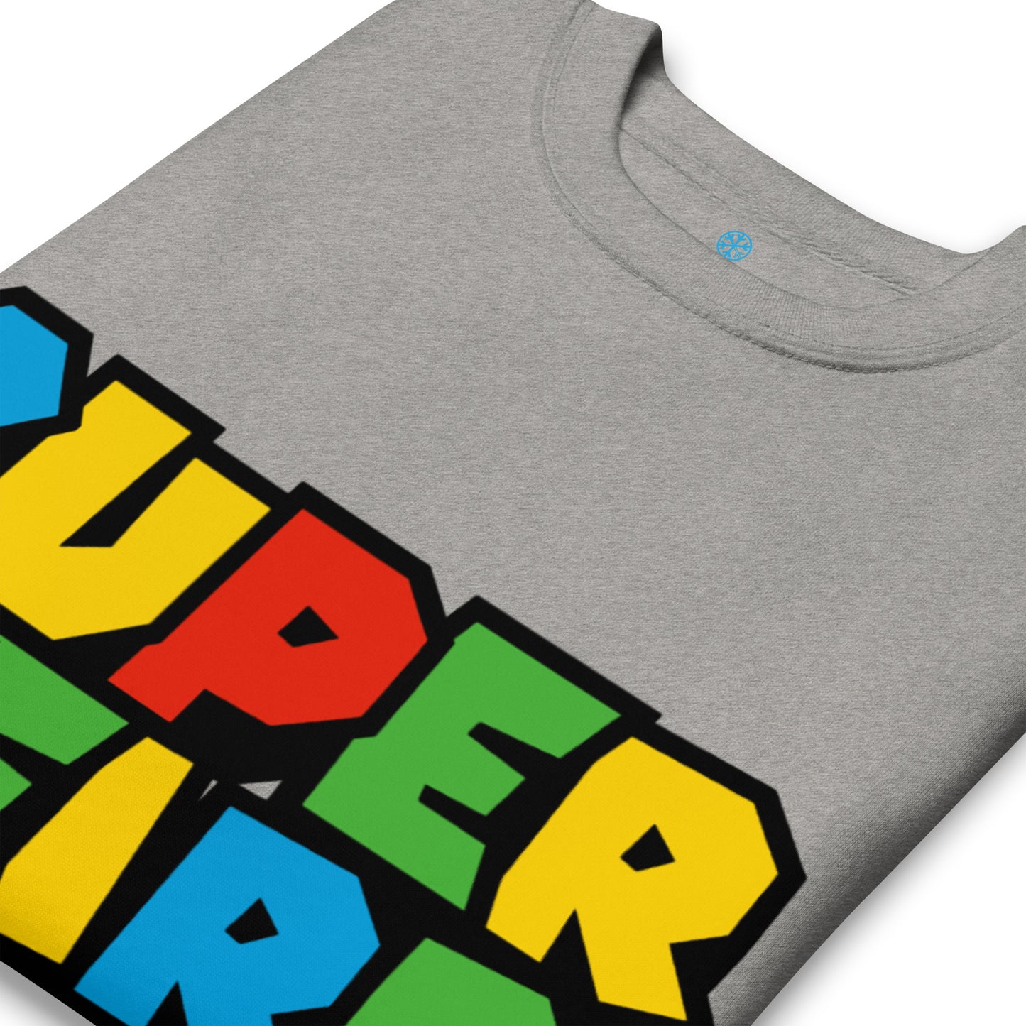 Carbon Grey-Super Weird Bros Sweatshirt from B.Different Clothing, detail, graffiti-inspired streetwear