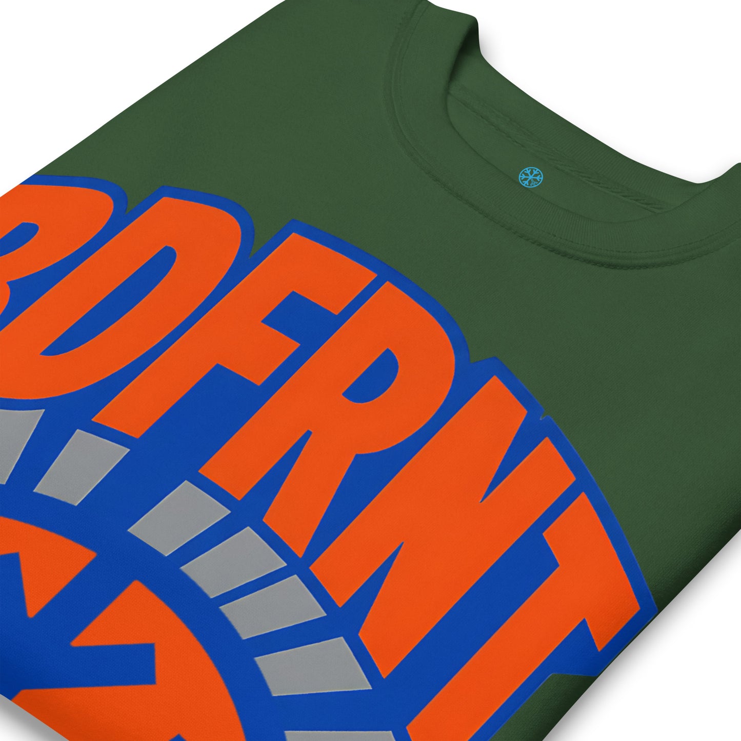 Green-BDFRNT Logo 1989 Sweatshirt from B.Different Clothing, detail, graffiti-inspired streetwear