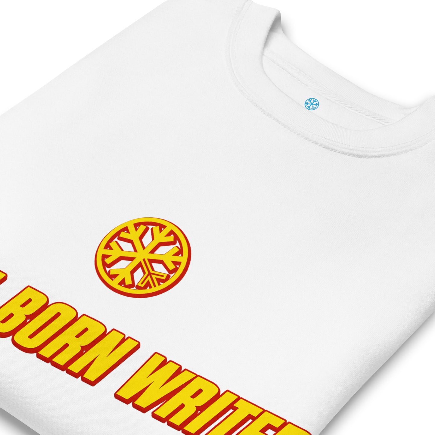 White-Natural Born Writers Graffiti Sweatshirt from B.Different Clothing, detail, graffiti-inspired streetwear