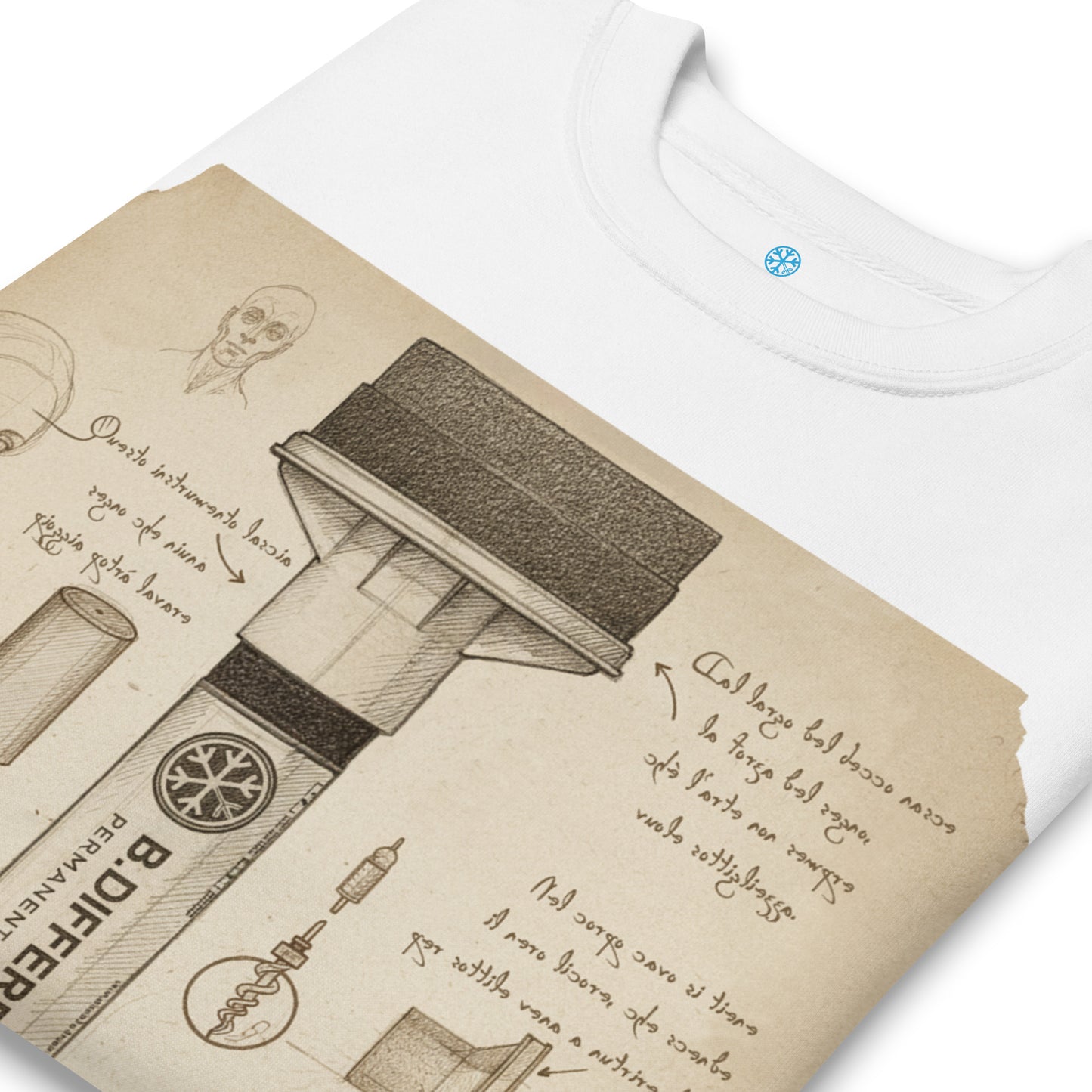 White-Marker Sketch Graffiti Sweatshirt from B.Different Clothing, detail, graffiti-inspired streetwear