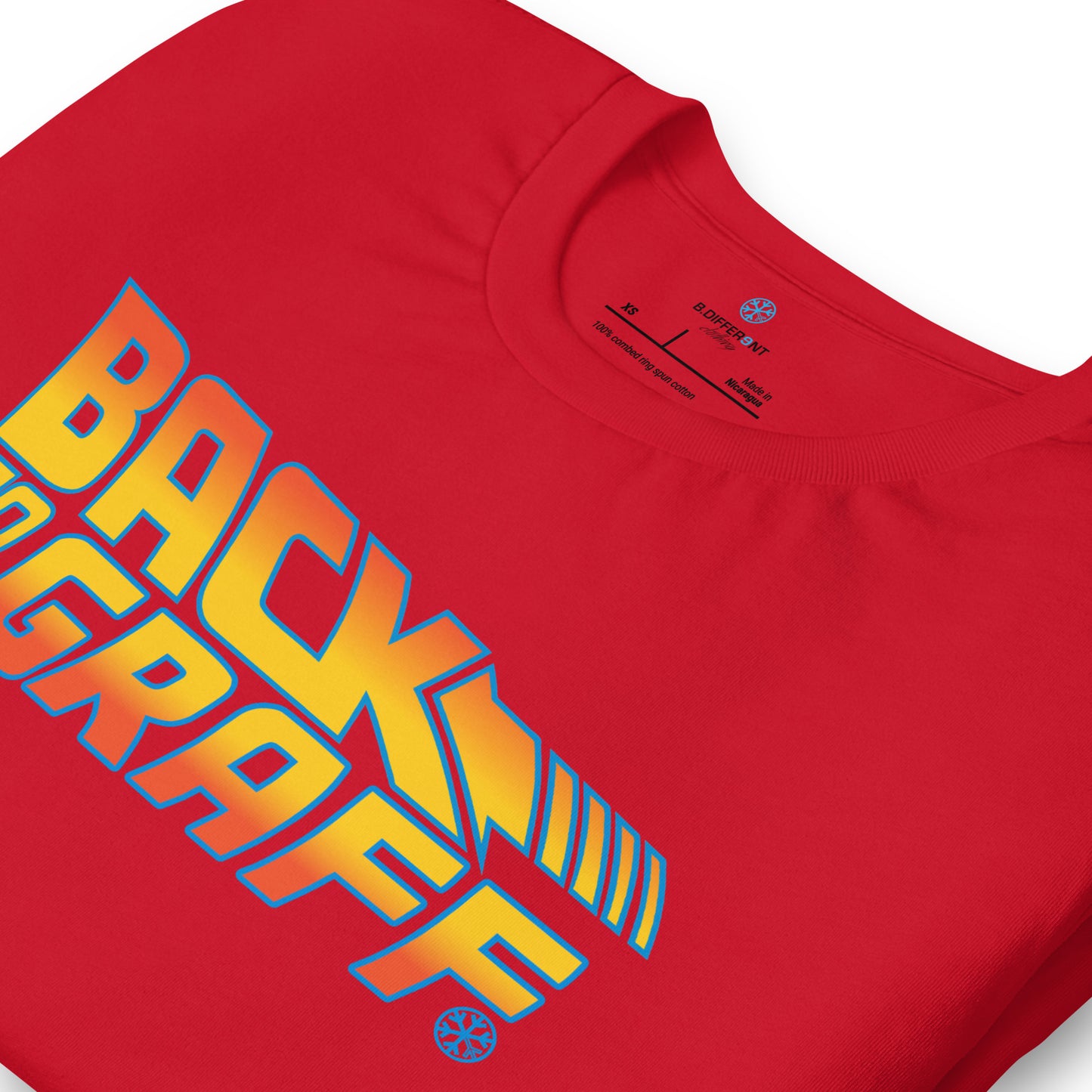 Red-Back to the Graff Tee from B.Different Clothing, detail, graffiti-inspired streetwear t-shirt