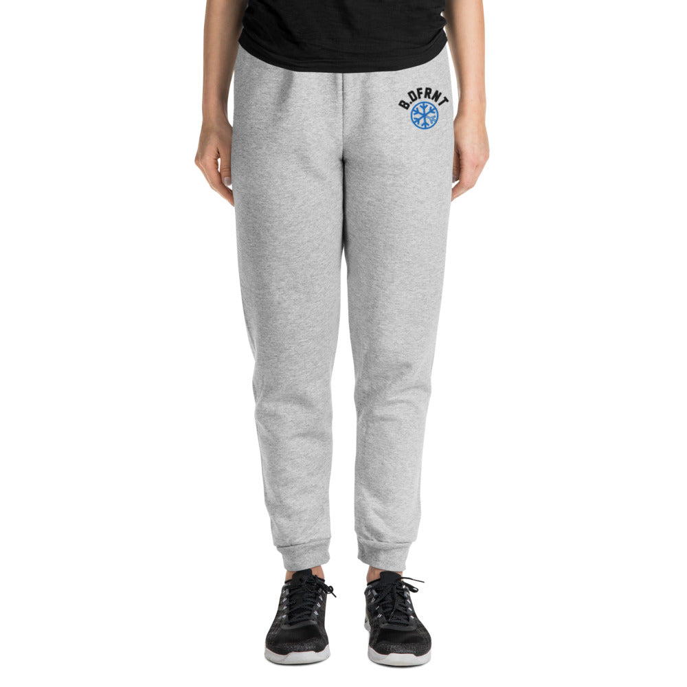 woman with gray joggers B.DFRNT by B.Different Clothing independent streetwear inspired by street art graffiti