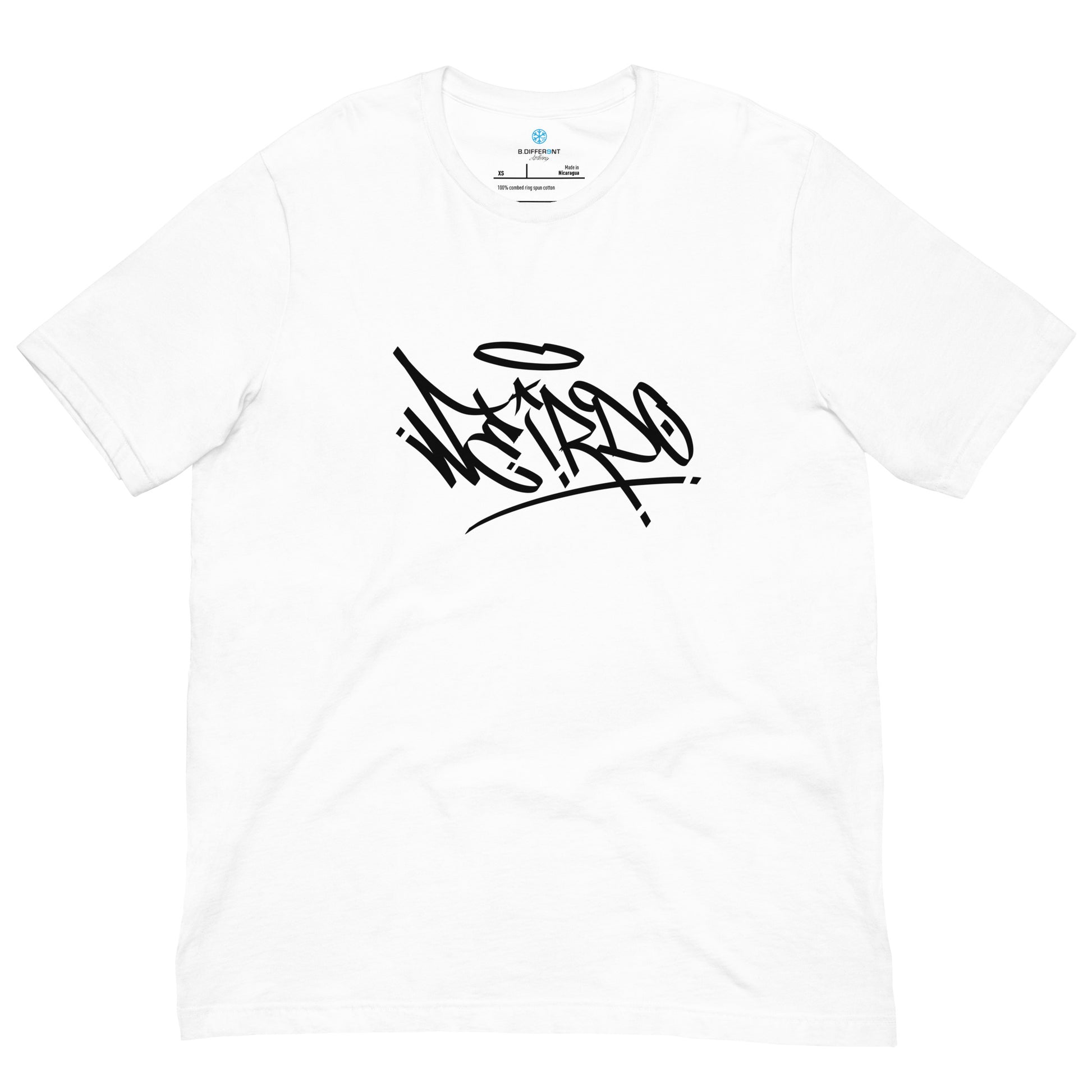 Weirdo Tag Tee white by B.Different Clothing street art graffiti inspired brand for weirdos, outsiders, and misfits.