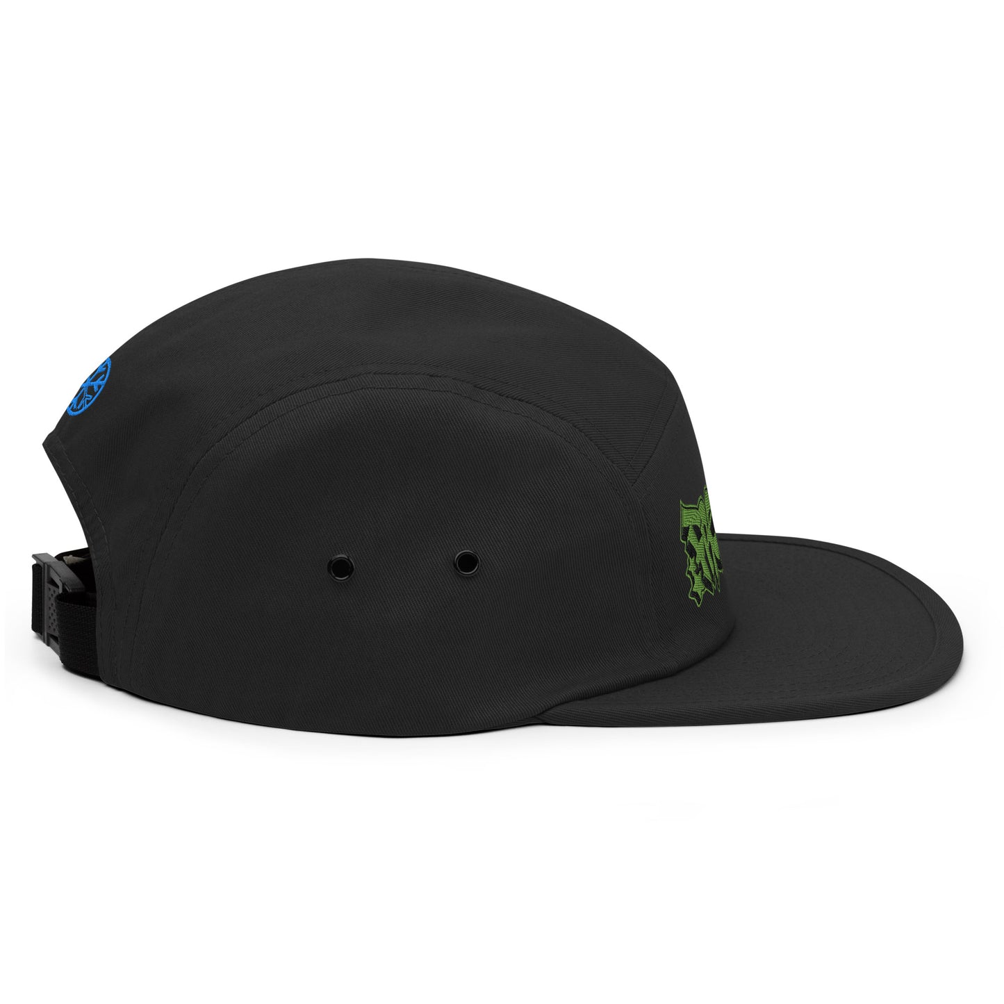 Black-Fresh Graffiti Piece 5-panel Snapback Hat from B.Different Clothing, right view, graffiti-inspired streetwear