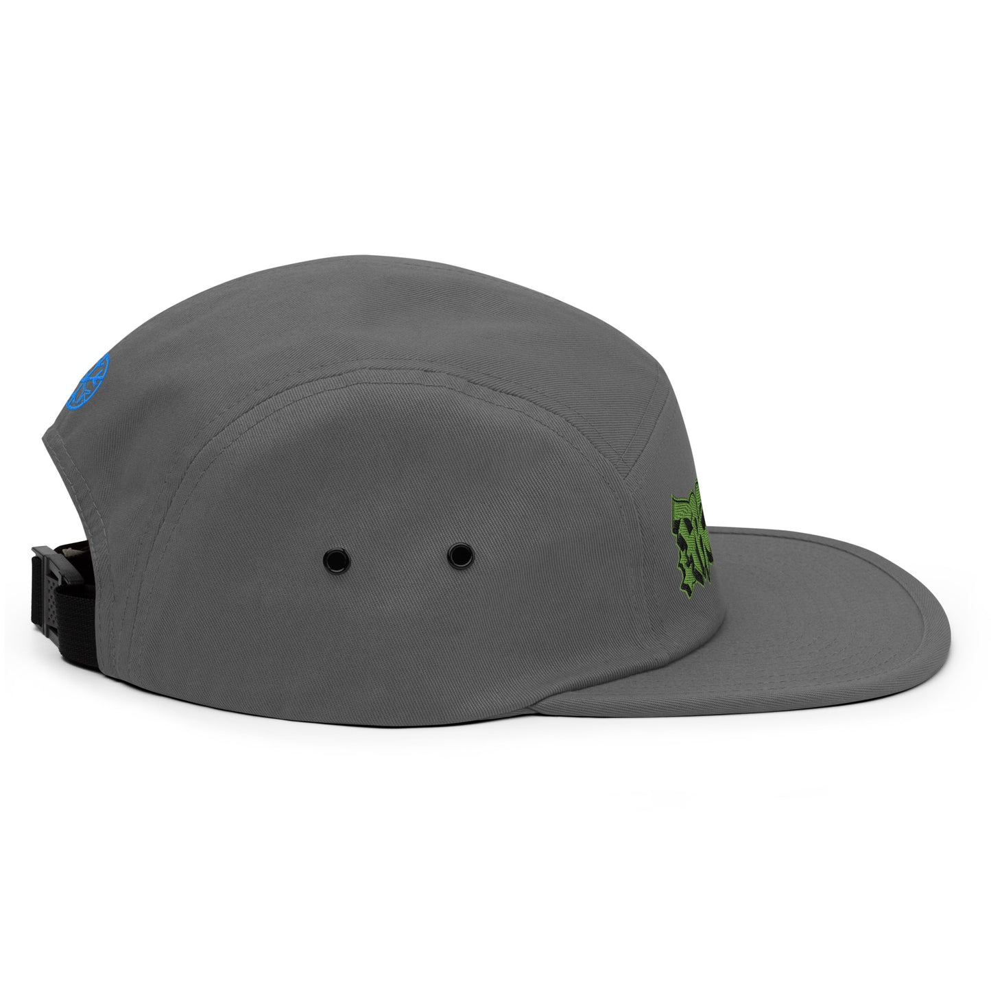 Gray-Fresh Graffiti Piece 5-panel Snapback Hat from B.Different Clothing, right view, graffiti-inspired streetwear