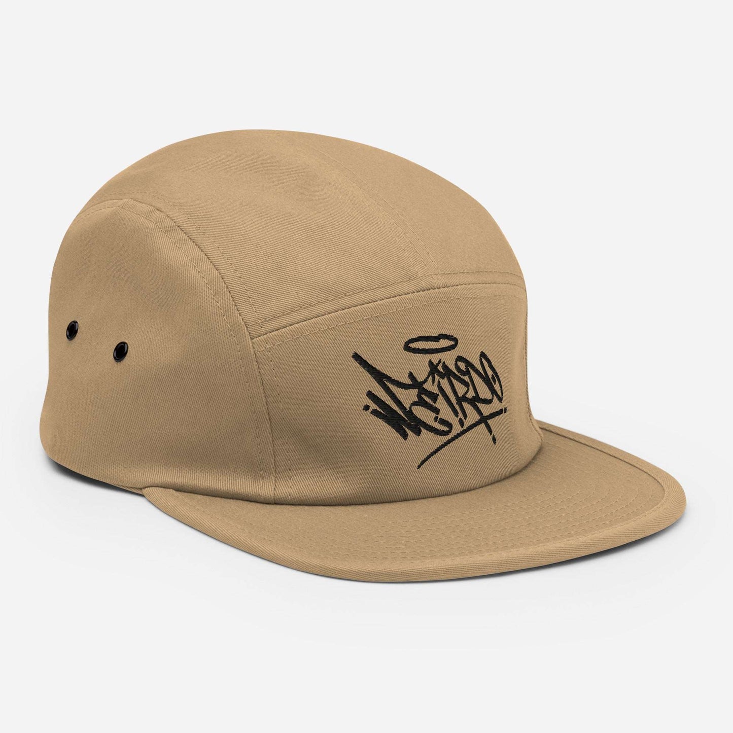 right side of snapback 5 panel weirdo tag khaki bdifferent clothing independent streetwear street art graffiti