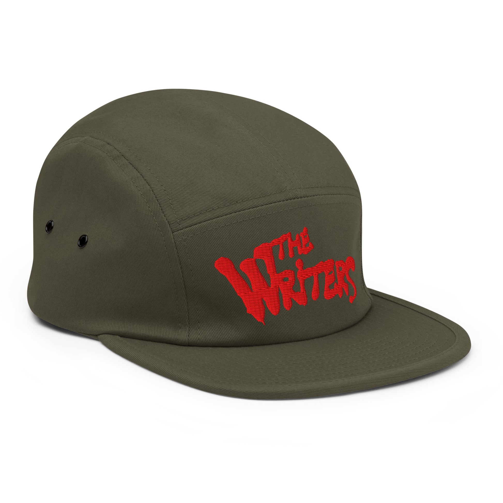 Green-The Writers Graffiti 5-panel Snapback Hat from B.Different Clothing, 3/4 right view, graffiti-inspired streetwear