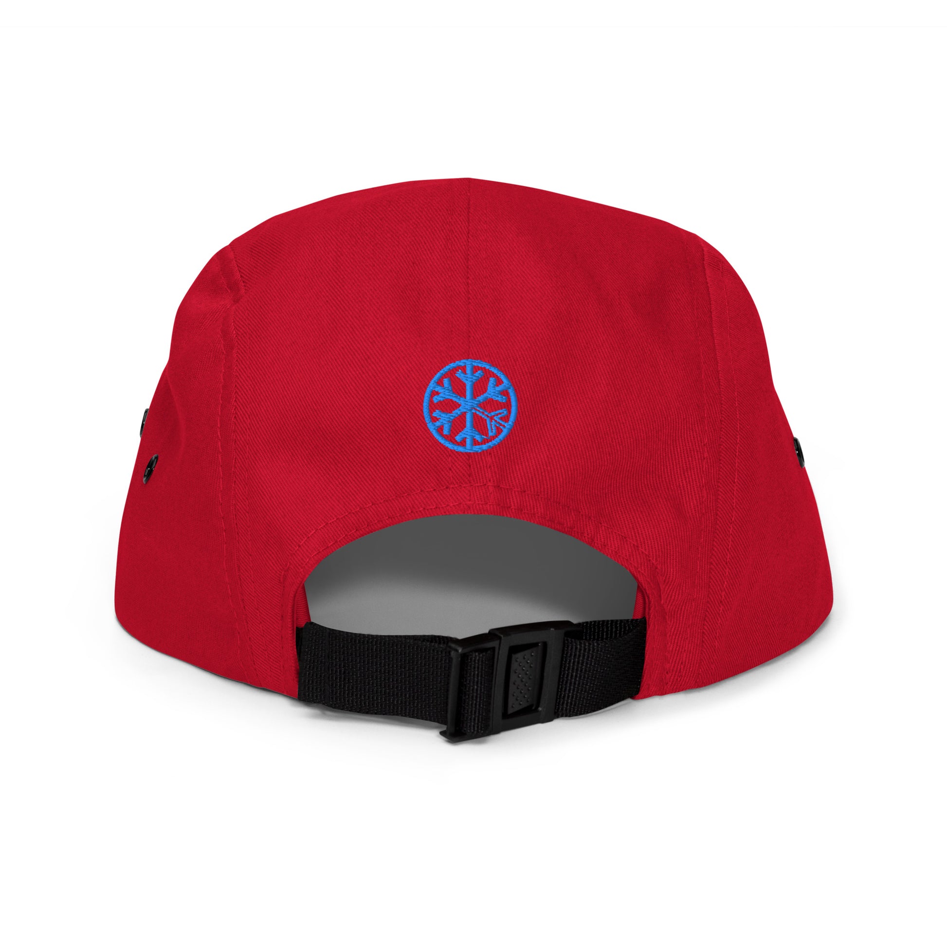 Red-Weirdo 5-panel Snapback Hat from B.Different Clothing, back view, graffiti-inspired streetwear