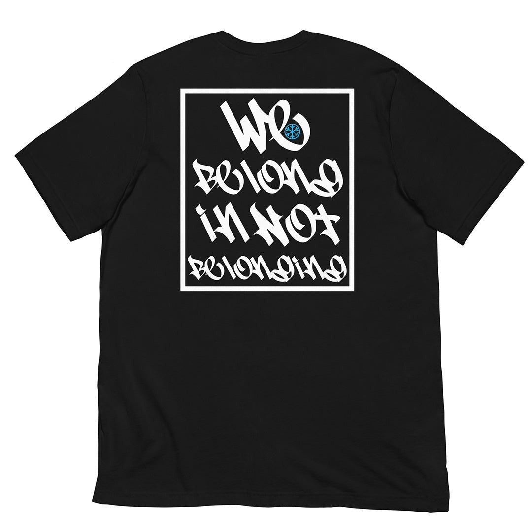 Black-Family Graffiti Handstyle Tee from B.Different Clothing, back view, graffiti-inspired streetwear t-shirt