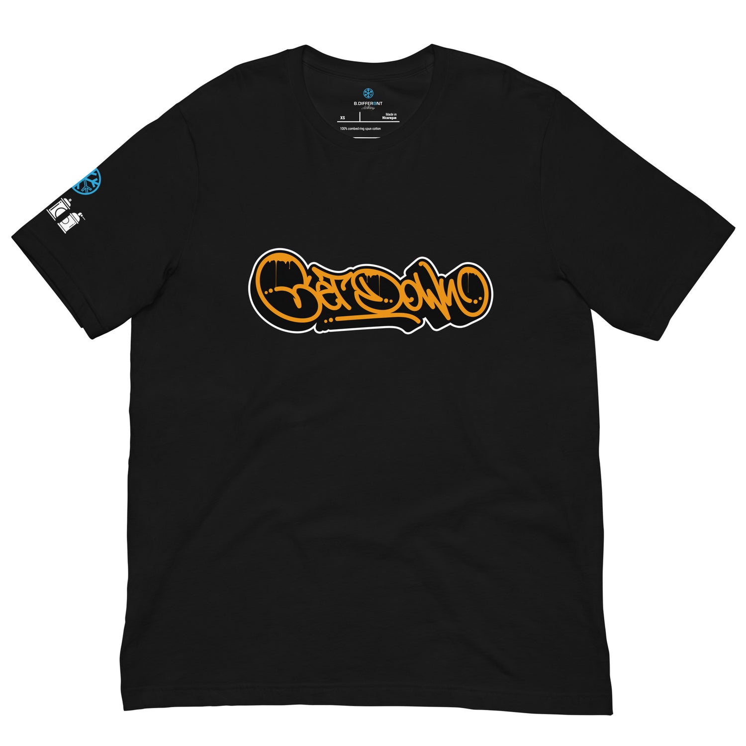 black-get-down-graffiti-tag-tee-by-b.different-clothing-graffiti-inspired-independent-streetwear-brand
