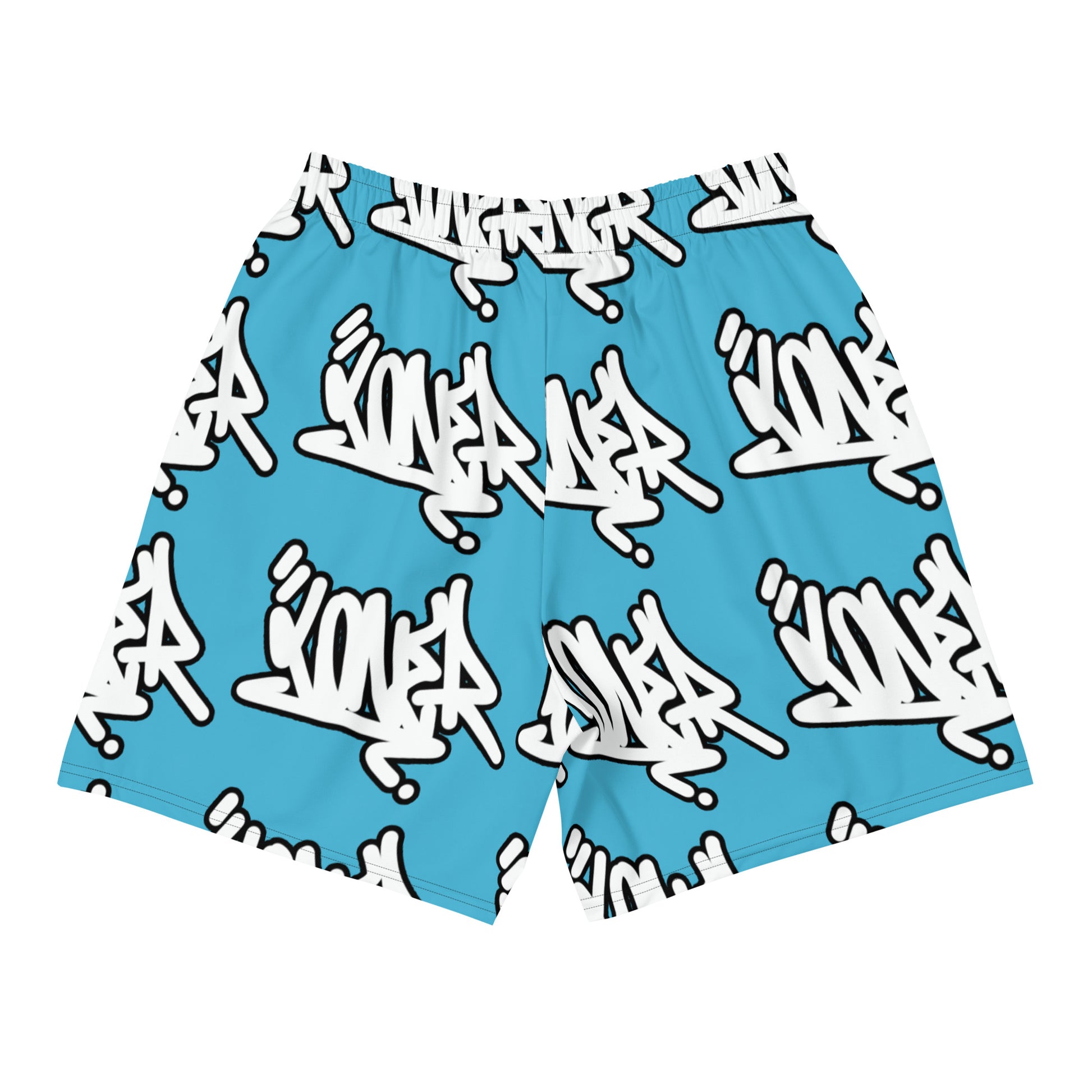back of Loner tag shorts summer sky by B.Different Clothing independent streetwear inspired by street art graffiti