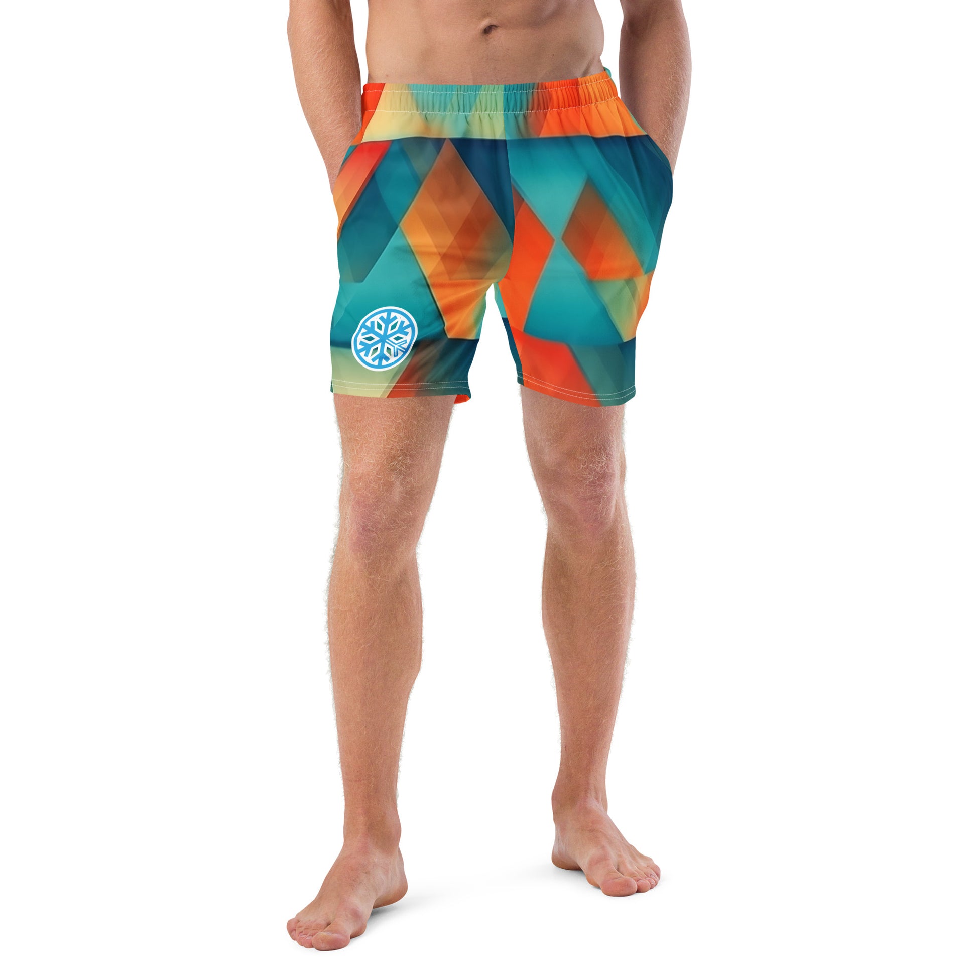 man front with prism swim shorts by B.Different Clothing independent streetwear inspired by street art graffiti
