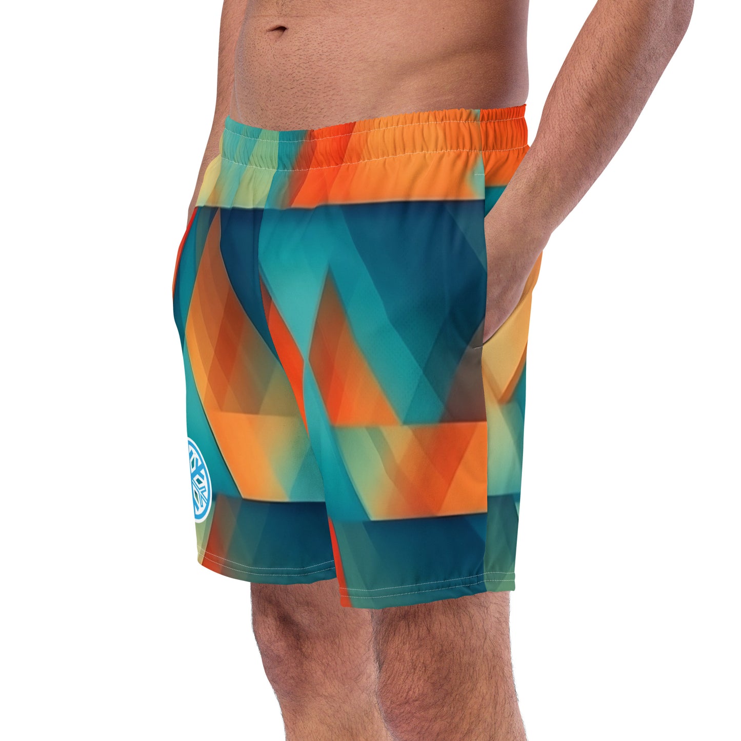 man side with prism swim shorts by B.Different Clothing independent streetwear inspired by street art graffiti