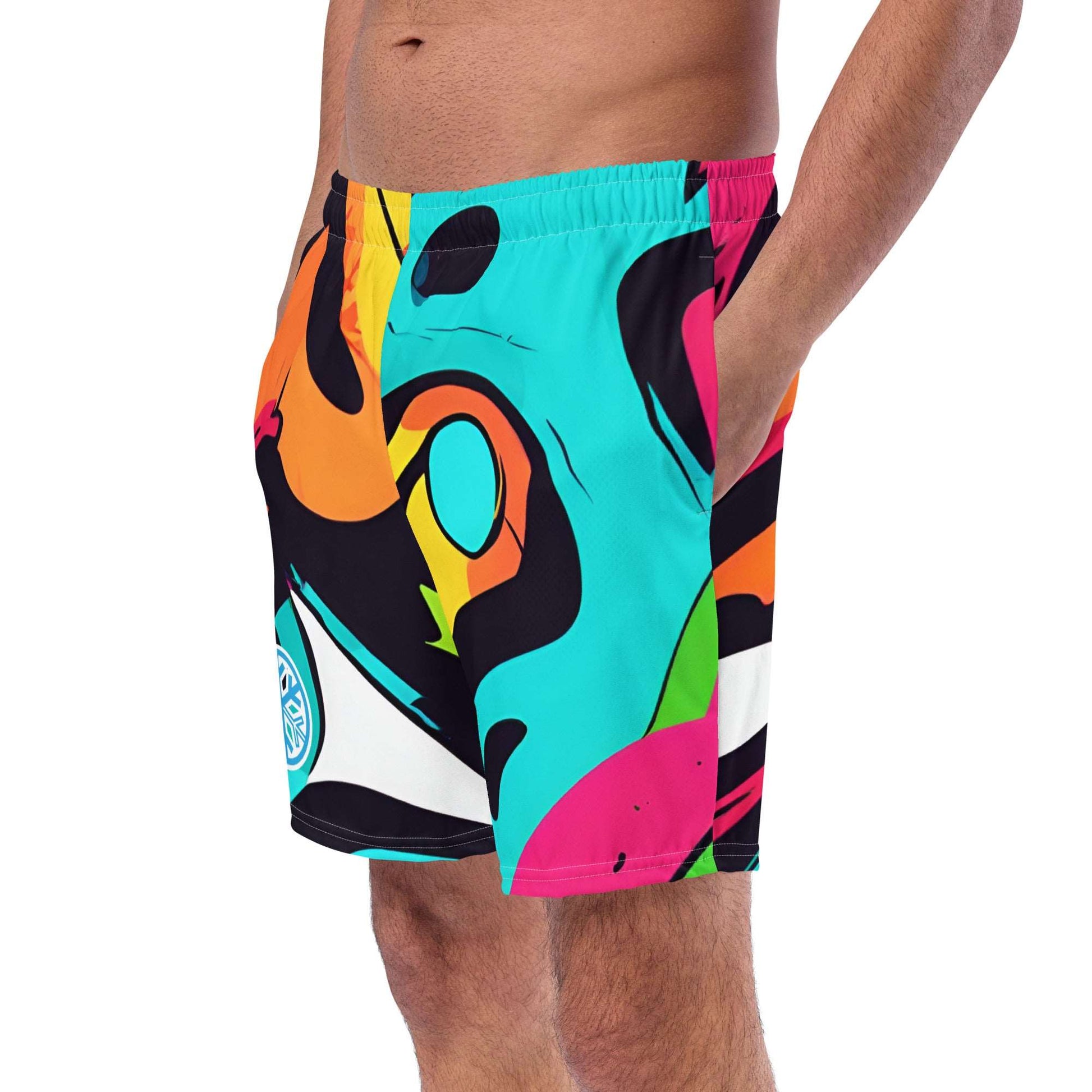 man side paint blend swim shorts by B.Different Clothing independent streetwear inspired by street art graffiti