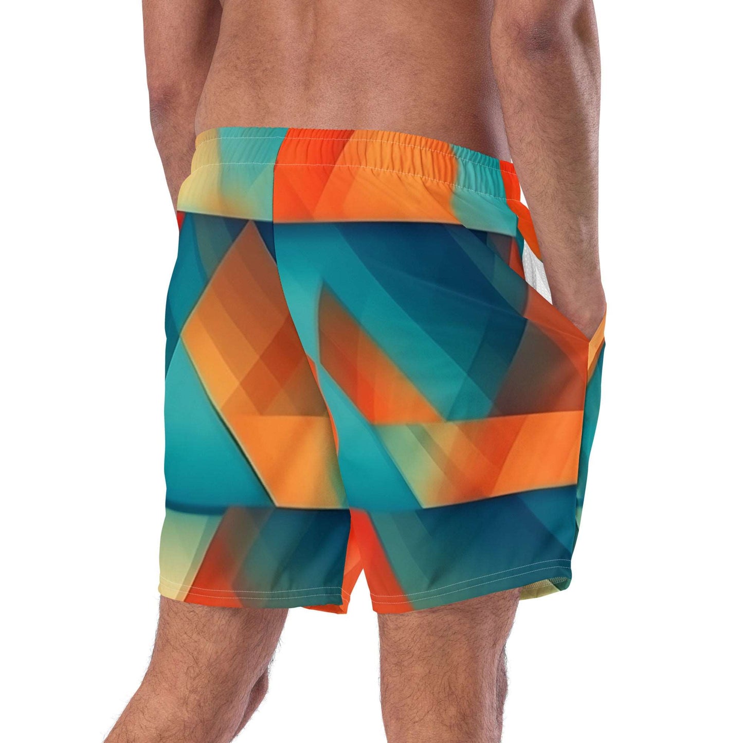 man back with prism swim shorts by B.Different Clothing independent streetwear inspired by street art graffiti