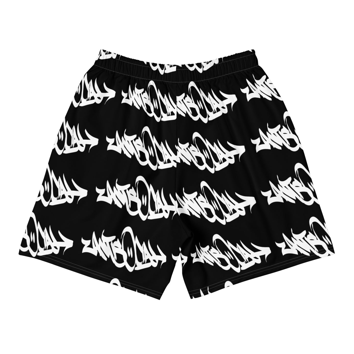 Black-Antisocial Graffiti Tag Shorts from B.Different Clothing, back view, graffiti-inspired streetwear