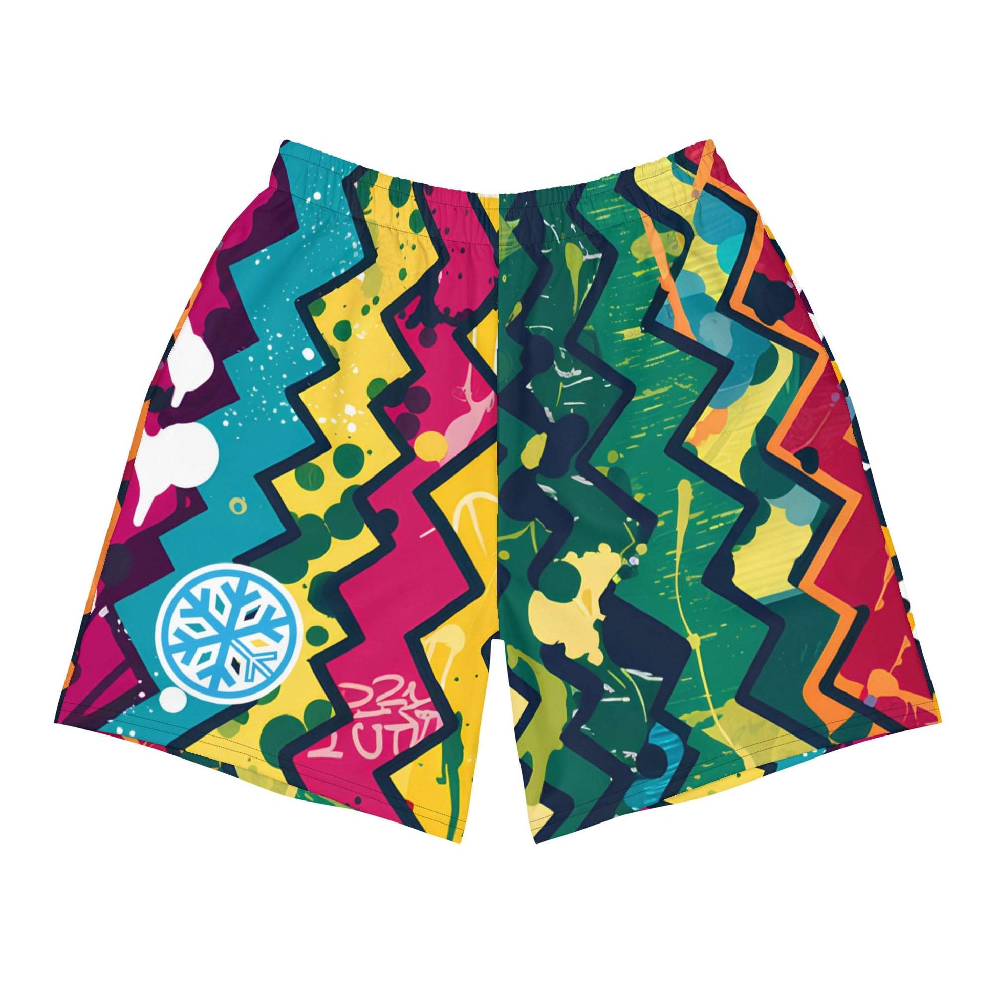 front of zigzag shorts by B.Different Clothing independent streetwear inspired by street art graffiti