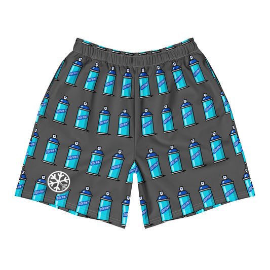 Gray-Pixel Spray Can Graffiti Shorts from B.Different Clothing, front view, graffiti-inspired streetwear