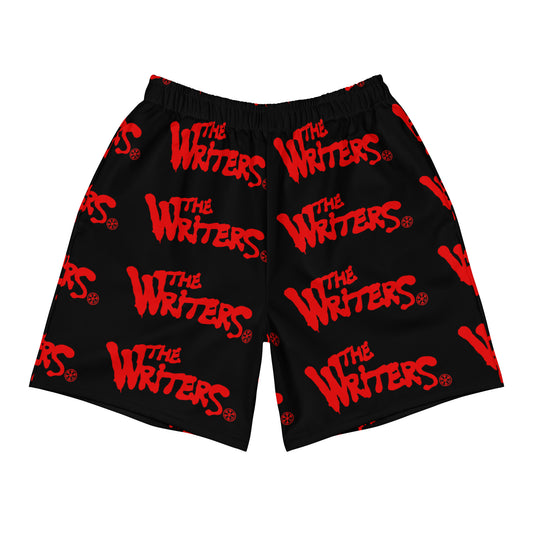 Black-The Writers Graffiti Shorts from B.Different Clothing, front view, graffiti-inspired streetwear