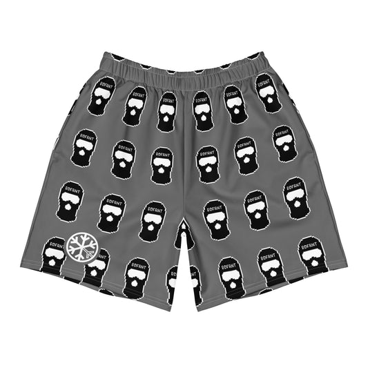 Gray-Pixel Balaclava Graffiti Shorts from B.Different Clothing, front view, graffiti-inspired streetwear