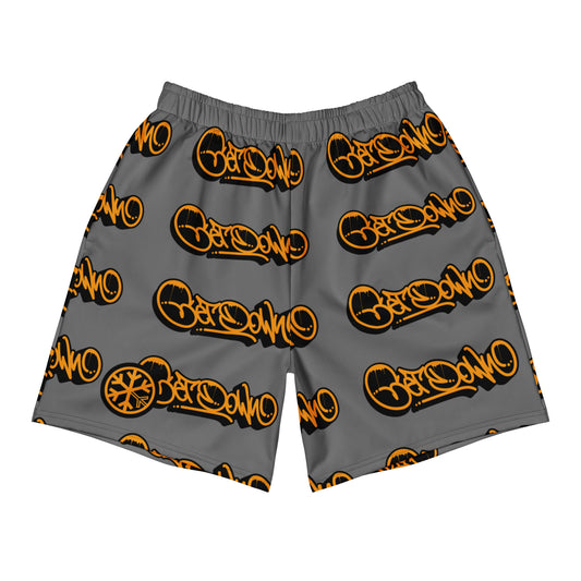Gray-Get Down Graffiti Tag Shorts from B.Different Clothing, front view, graffiti-inspired streetwear
