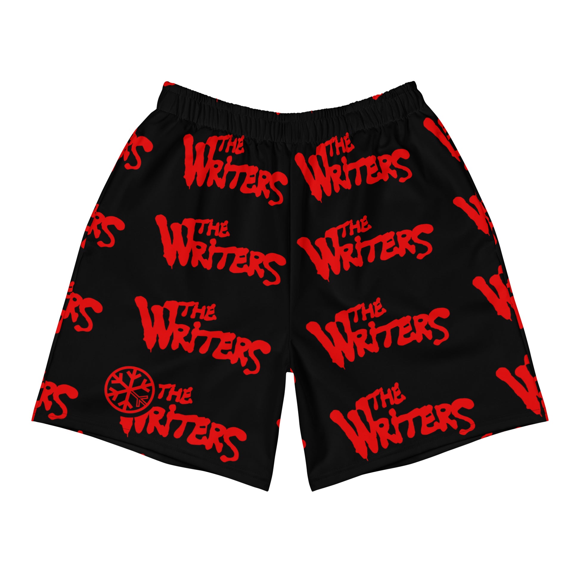 Black-The Writers Graffiti Shorts from B.Different Clothing, front view, graffiti-inspired streetwear