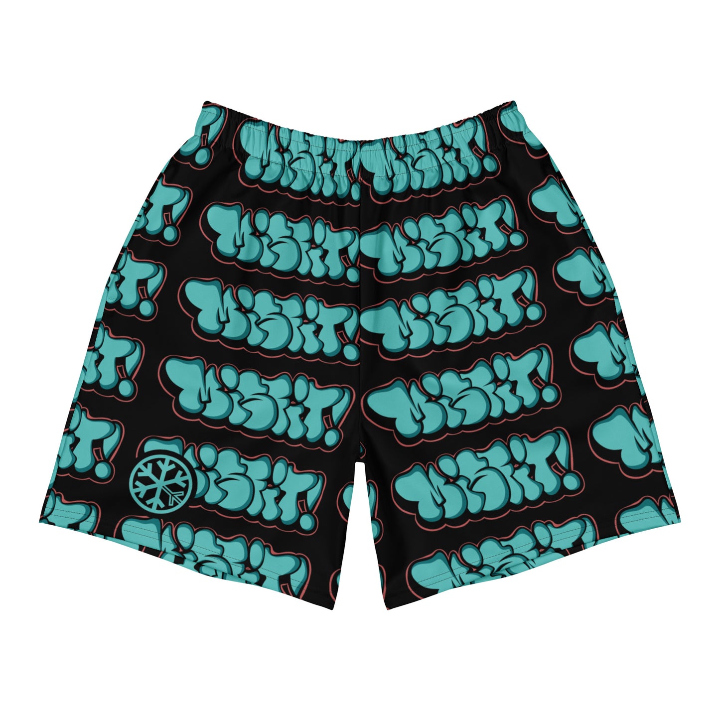 Black-Misfit Graffiti Throwie Shorts from B.Different Clothing, front view, graffiti-inspired streetwear