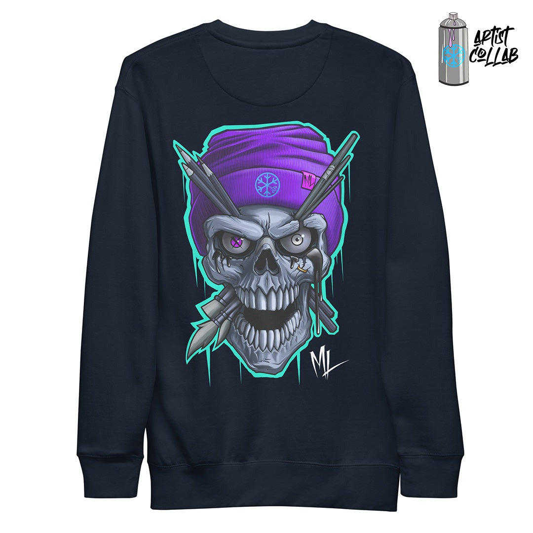 Art Skull Sweatshirt by Karkade B.Different Clothing street art graffiti inspired streetwear brand