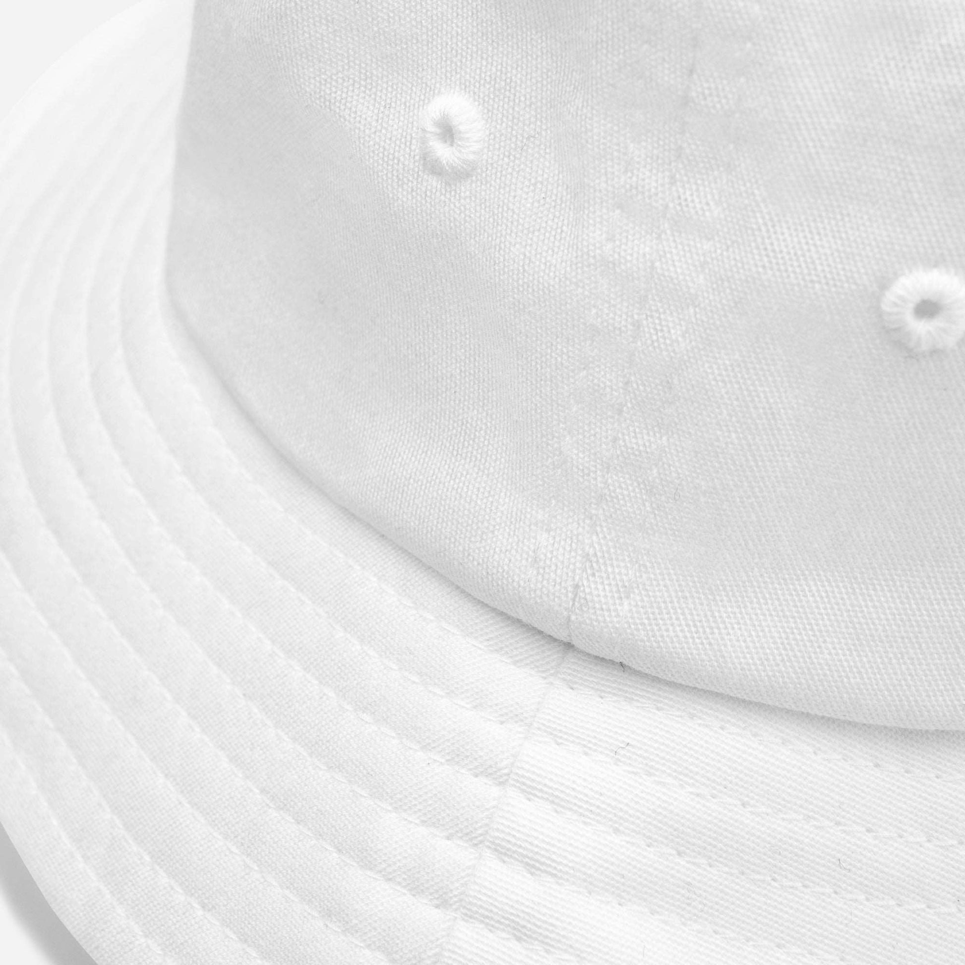 detail of Stay Weird Bucket Hat white by B.Different Clothing graffiti street art independent streetwear brand