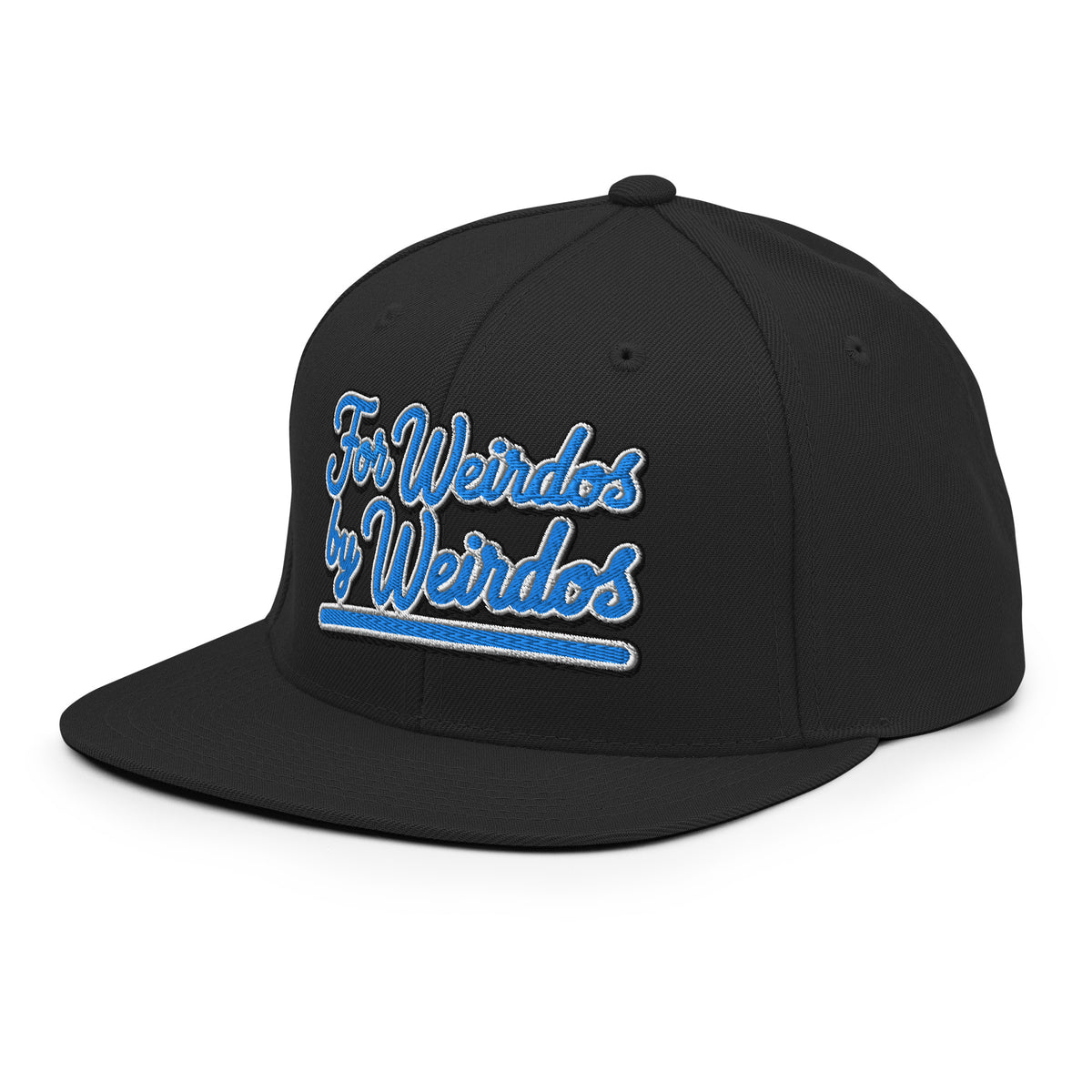 Black-For Weirdos by Weirdos Snapback Hat from B.Different Clothing, left front, graffiti-inspired streetwear
