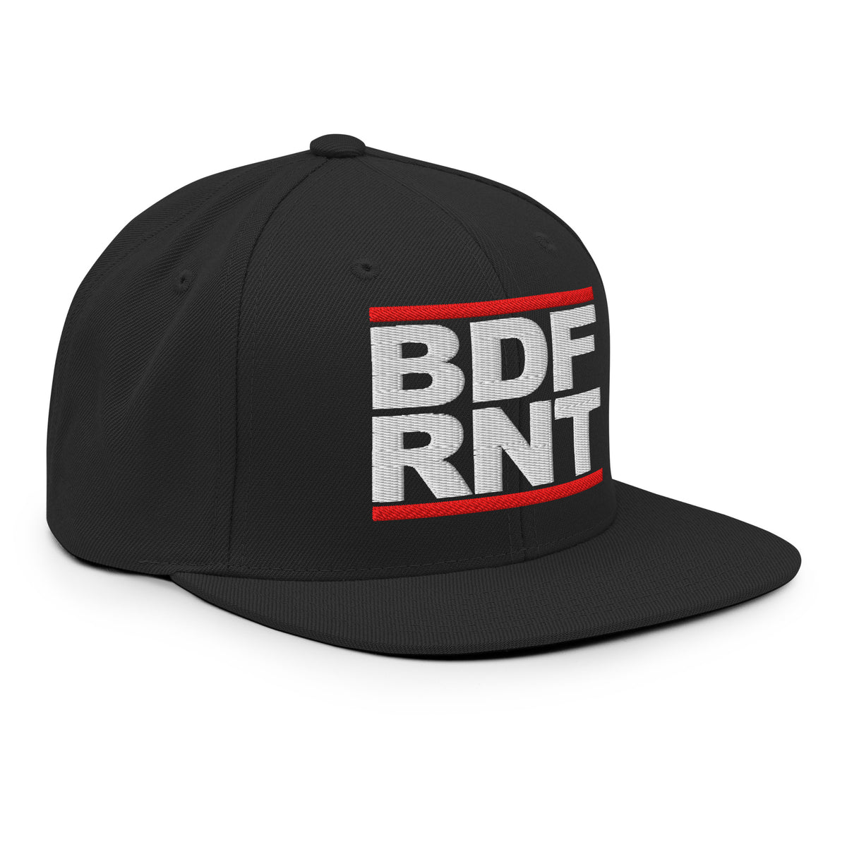 Black-BDFRNT OG Snapback Hat from B.Different Clothing, right front, graffiti-inspired streetwear