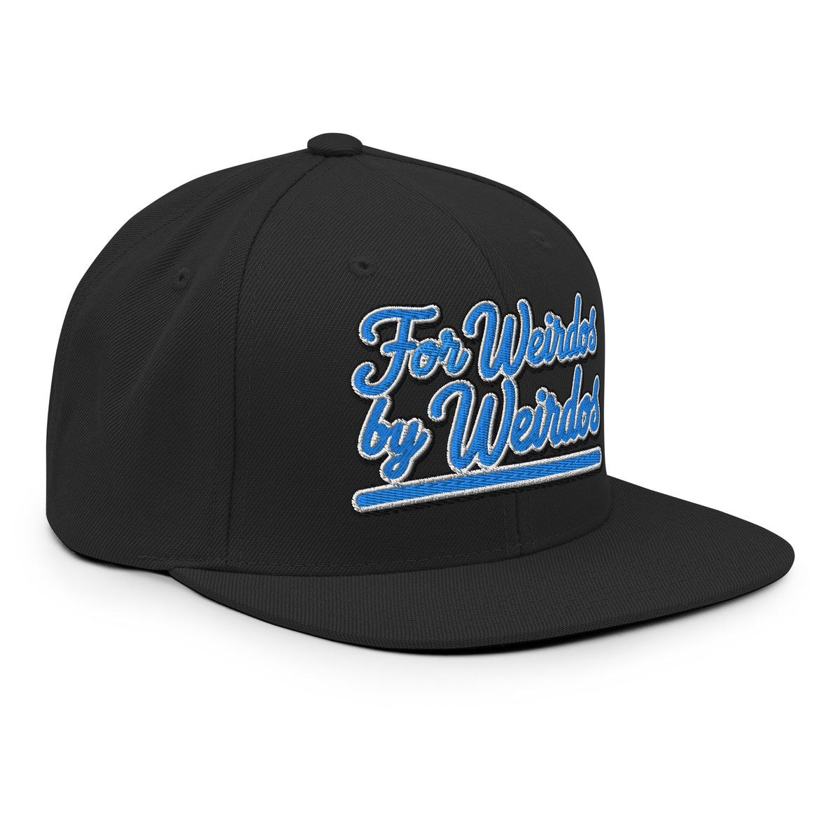 Black-For Weirdos by Weirdos Snapback Hat from B.Different Clothing, right front, graffiti-inspired streetwear
