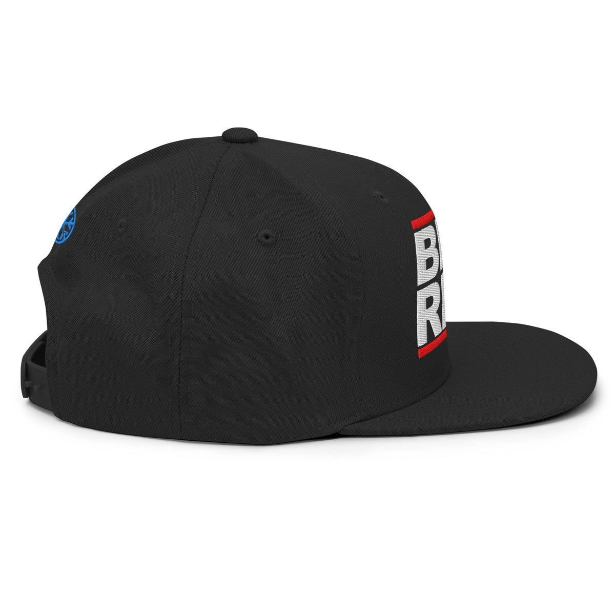 Black-BDFRNT OG Snapback Hat from B.Different Clothing, right side, graffiti-inspired streetwear