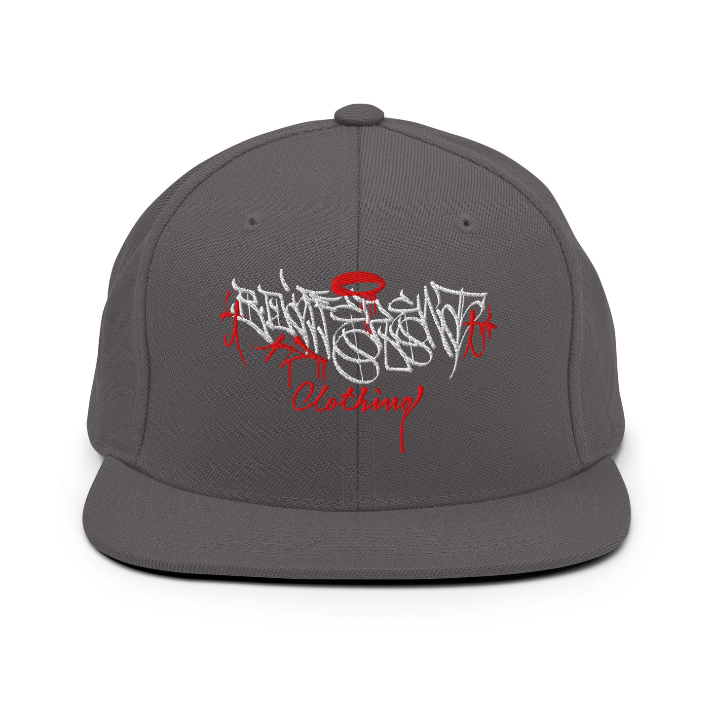 Darkgray-Caos One Collab Graffiti Snapback Hat from B.Different Clothing, front view, graffiti-inspired streetwear